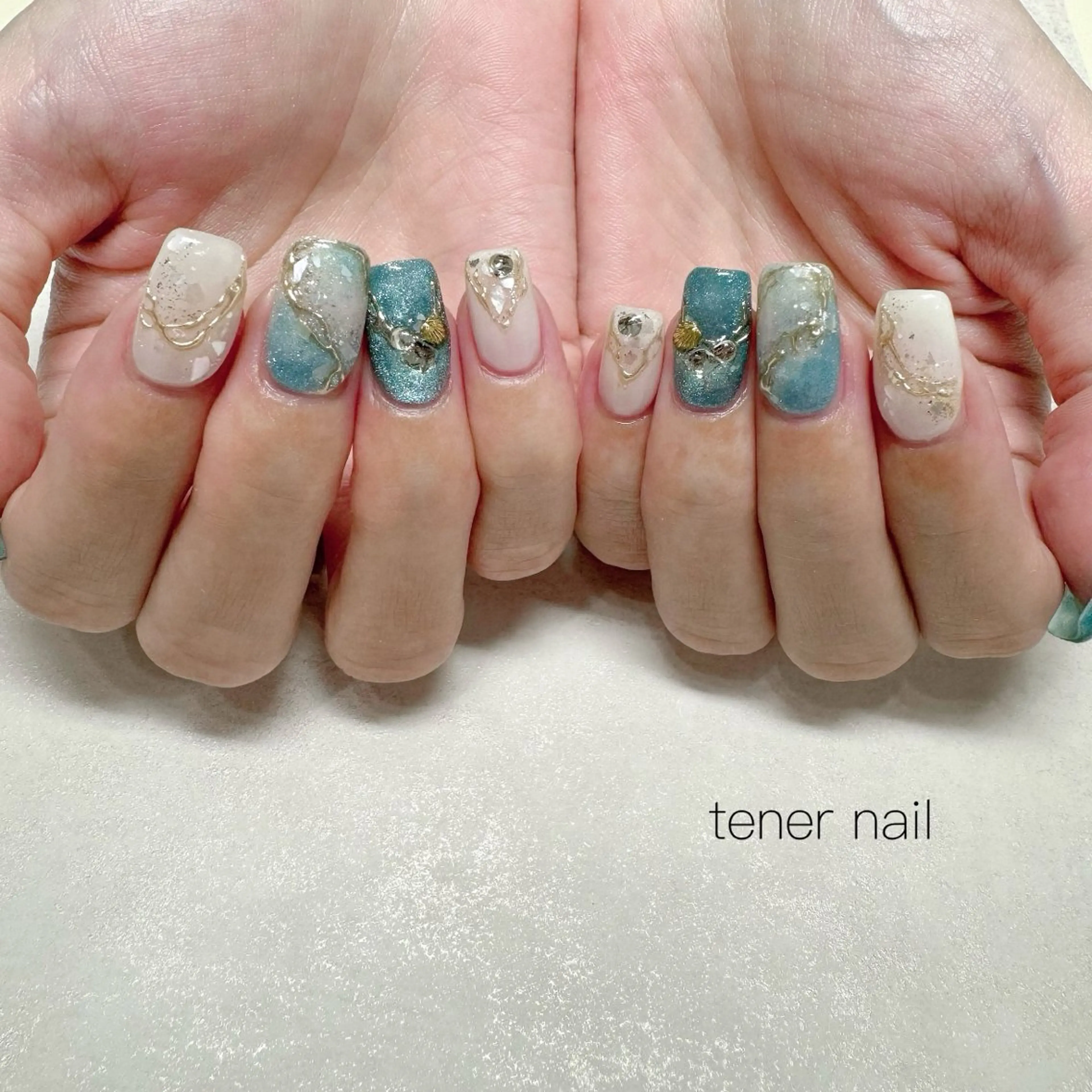 ネイル 大理石ネイル(マーブル) ハンドネイル tener  nail  テネルネイル所属・テネルネイル tener nailのネイルデザイン