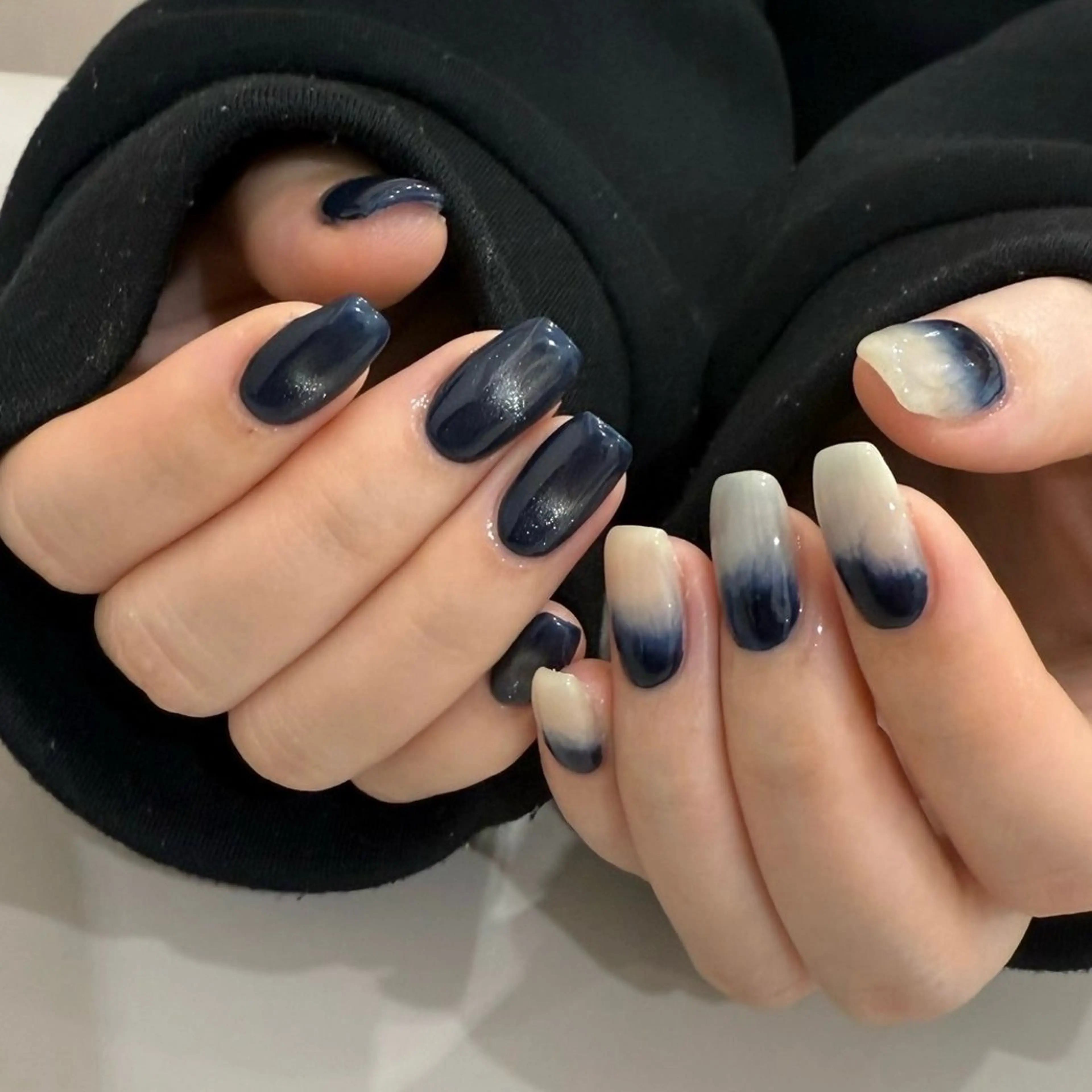 ネイル マグネットネイル ネイビー ハンドネイル nail‪◯ petitnanoのネイルデザイン