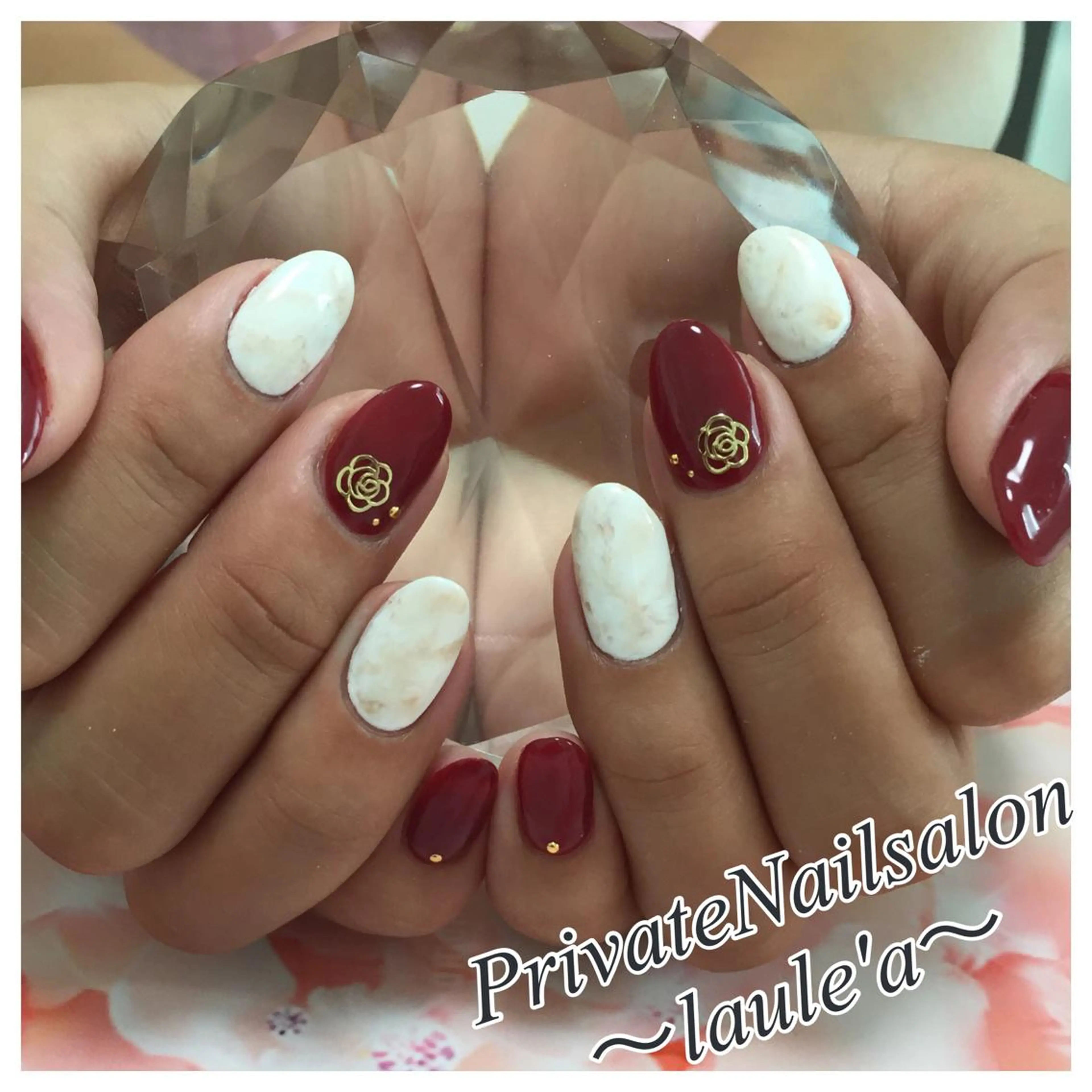 ネイル ボルドー Nailsalon laule'aのネイルデザイン