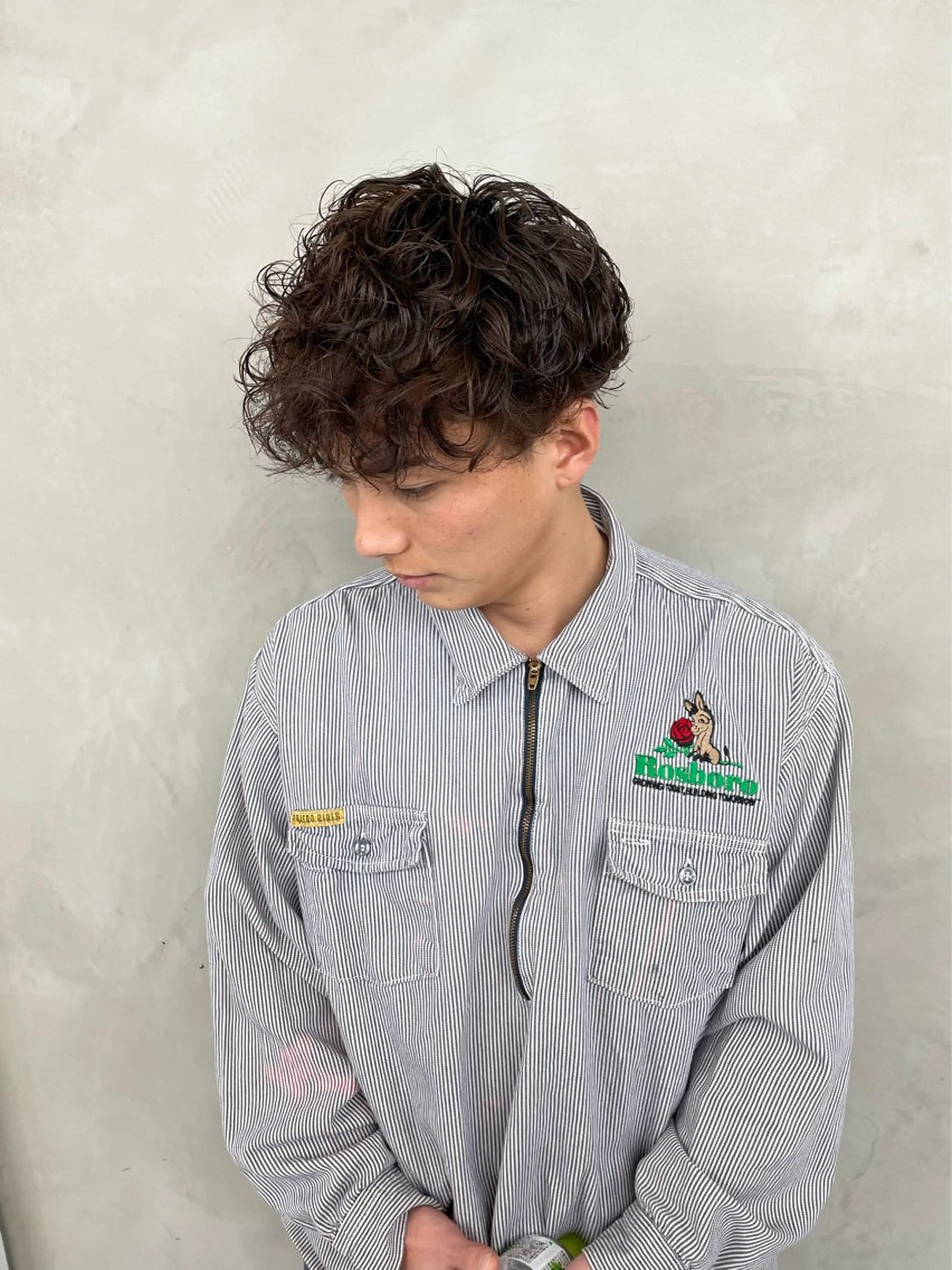 パーマ メンズ カット パーマ 水戸/ブリーチカラー ♠️♠️會澤遼真のヘアスタイル