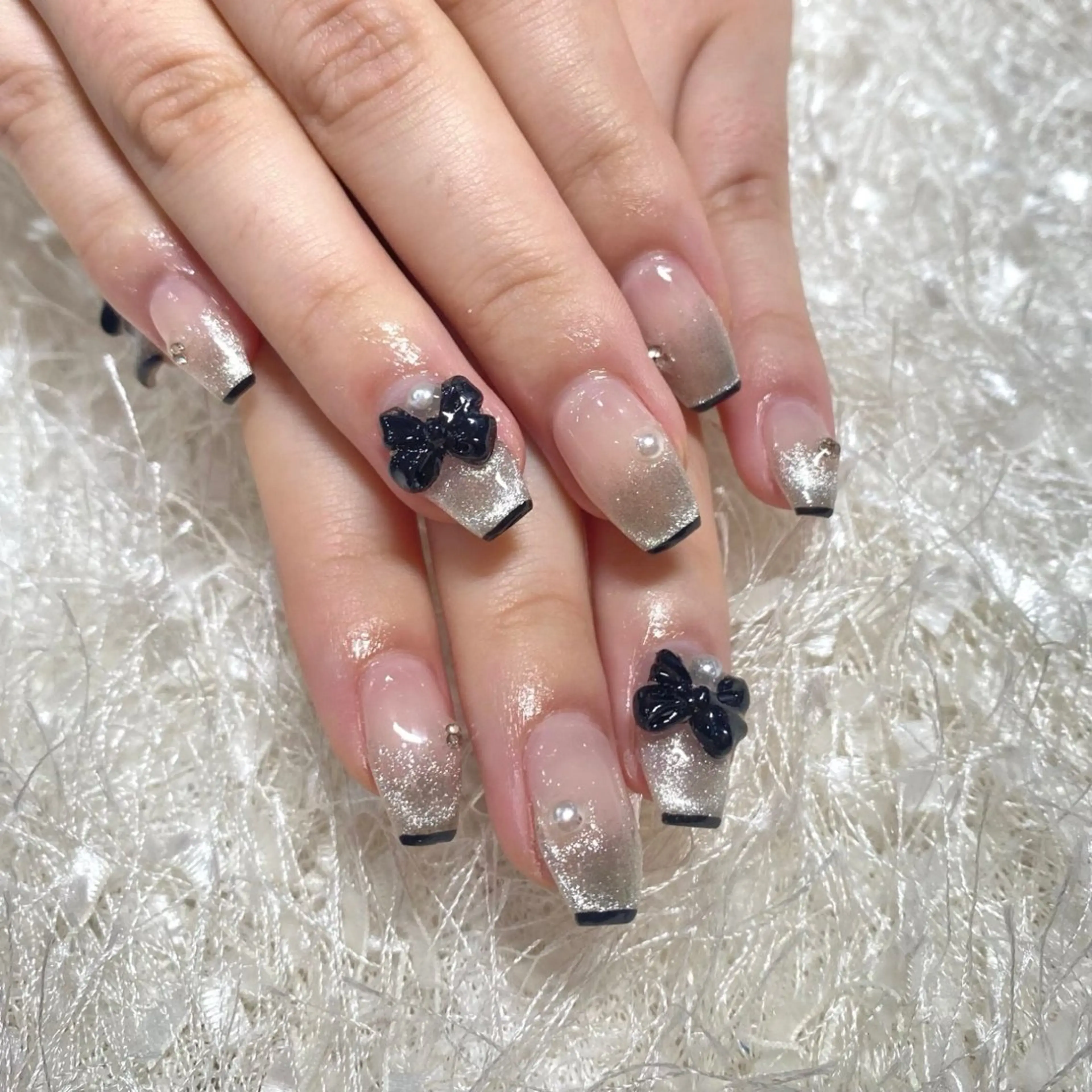 ネイル 長さ出し フレンチネイル ジェルネイル グラデーション 韓国ネイル ハンドネイル Nail&eye Belire 新宿のネイルデザイン