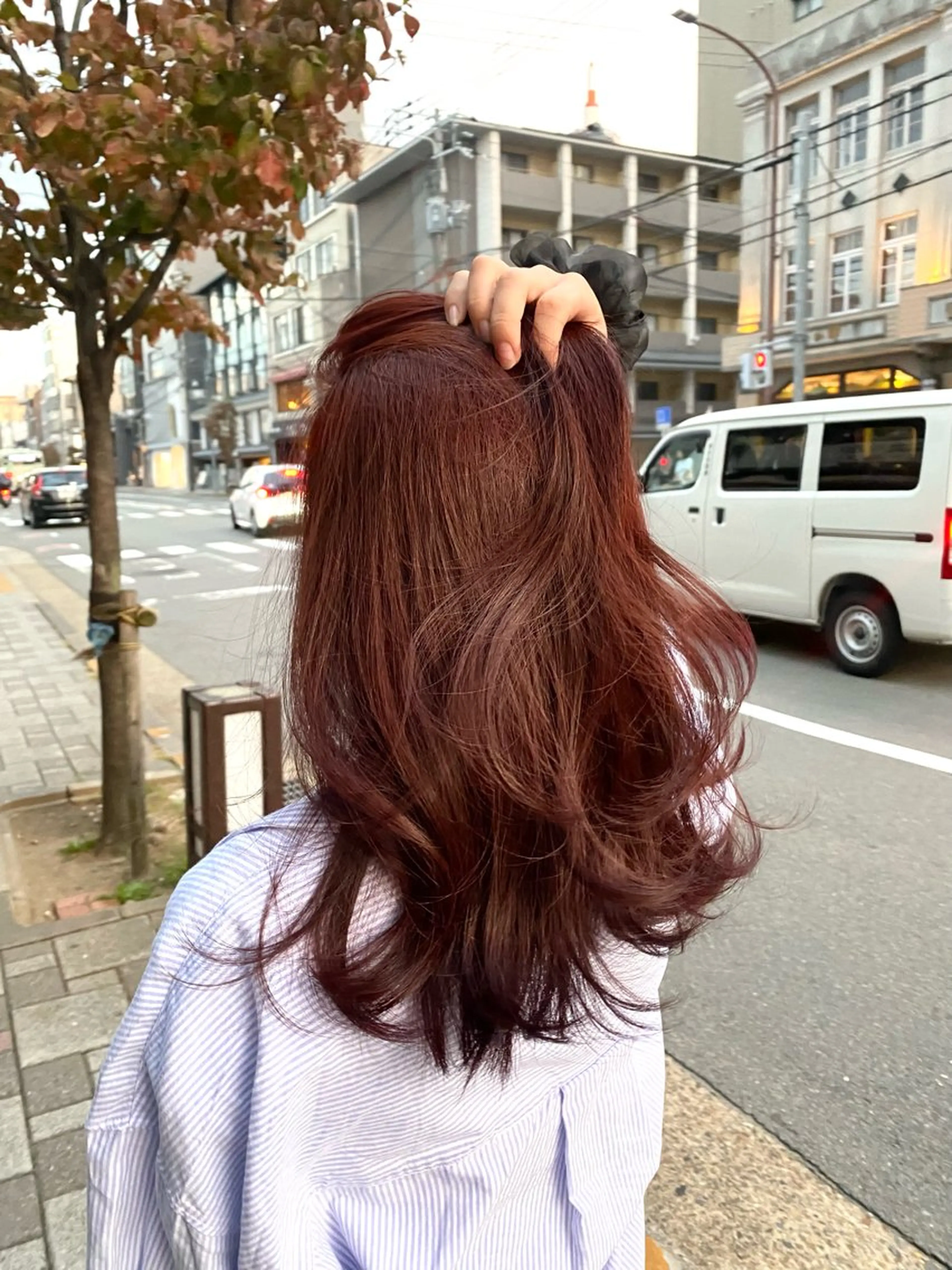 セミロング カラー 京都レイヤーカット うえひのヘアスタイル