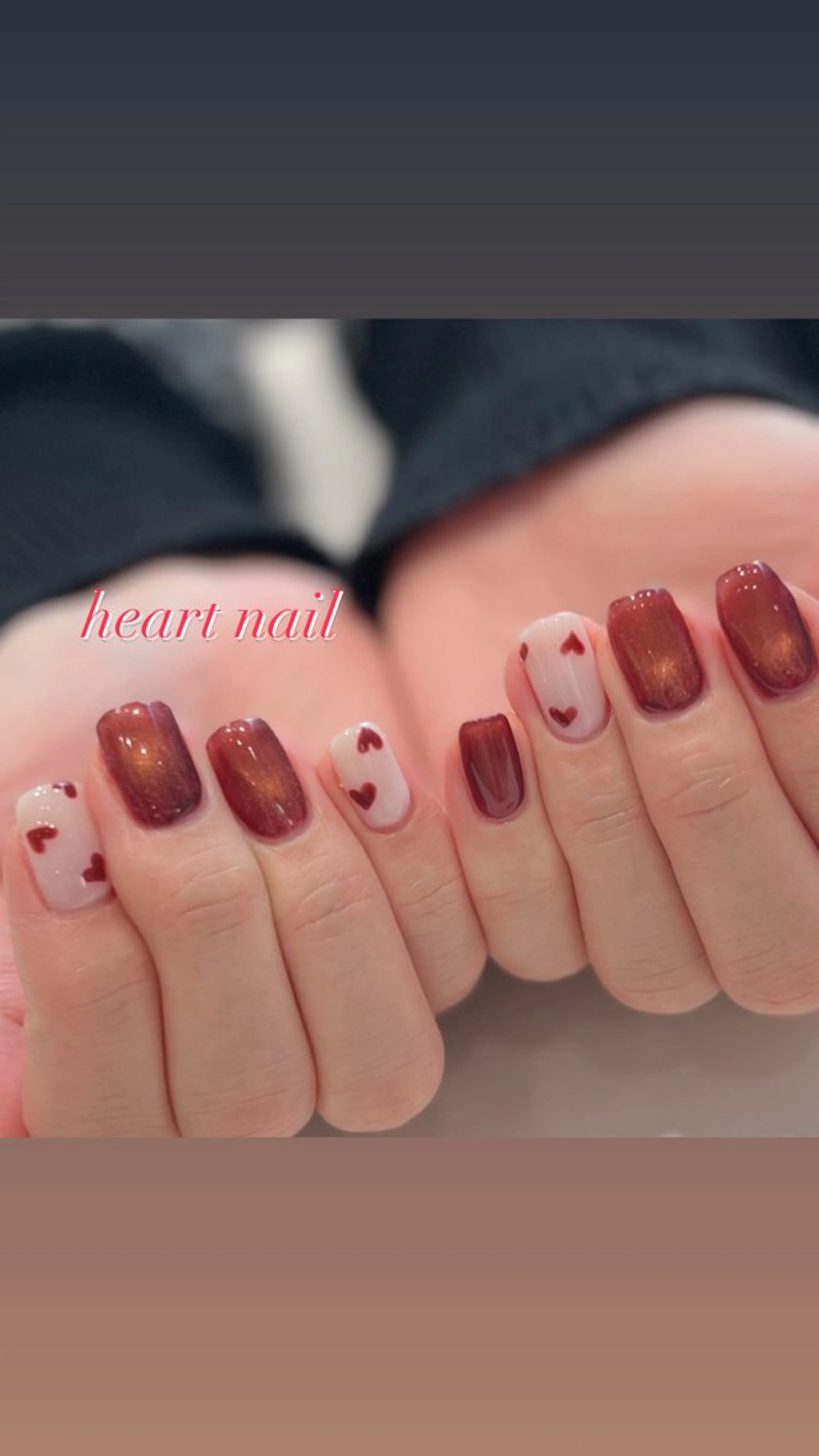 ネイル アートネイル ジェルネイル ハート マグネットネイル パラジェル VINGT NAIL Aika.Kのネイルデザイン