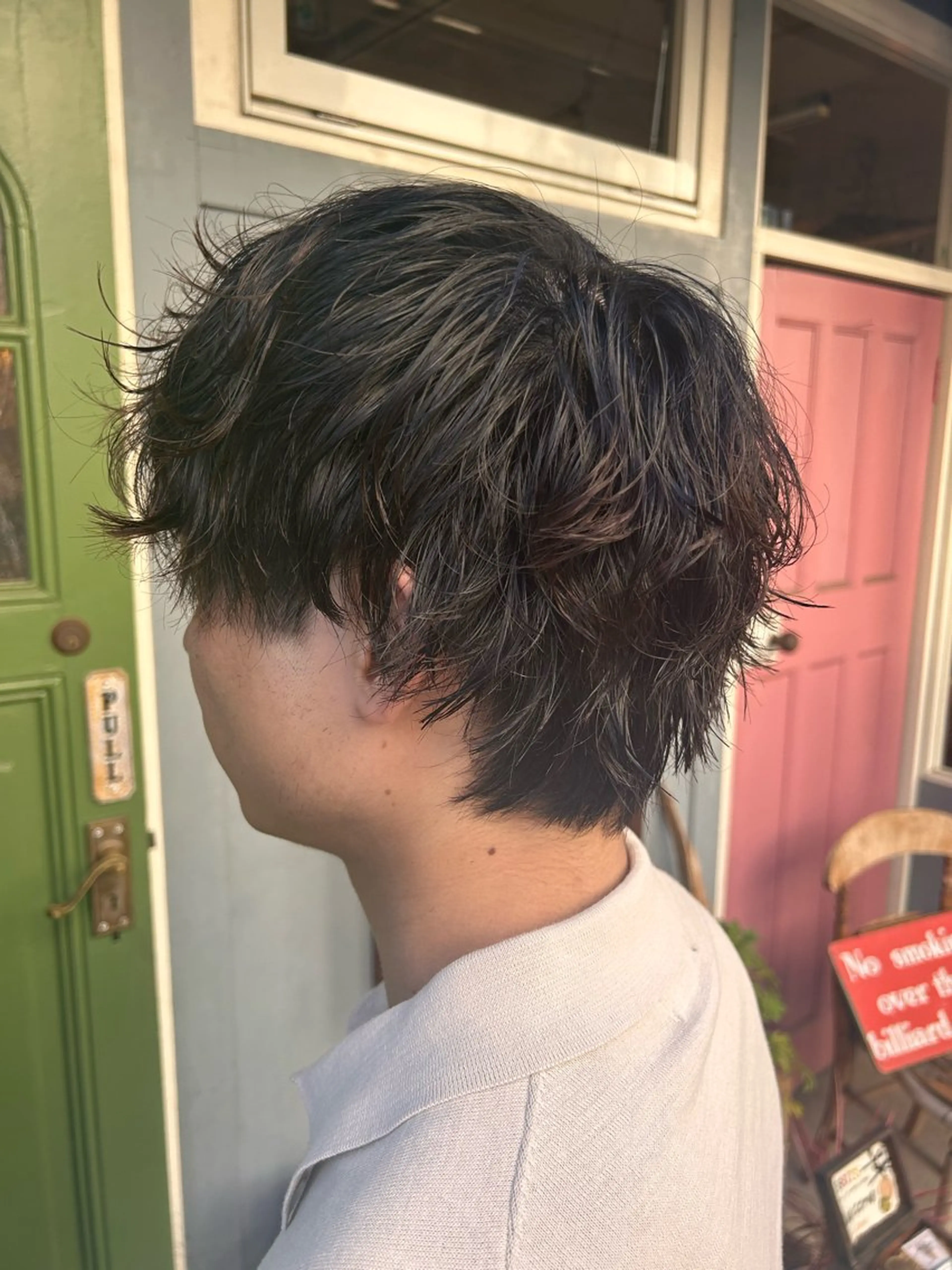 ショート パーマ メンズ メンズパーマ カット パーマ 清水千優/パーマ/透 明感カラー/メンズのヘアスタイル