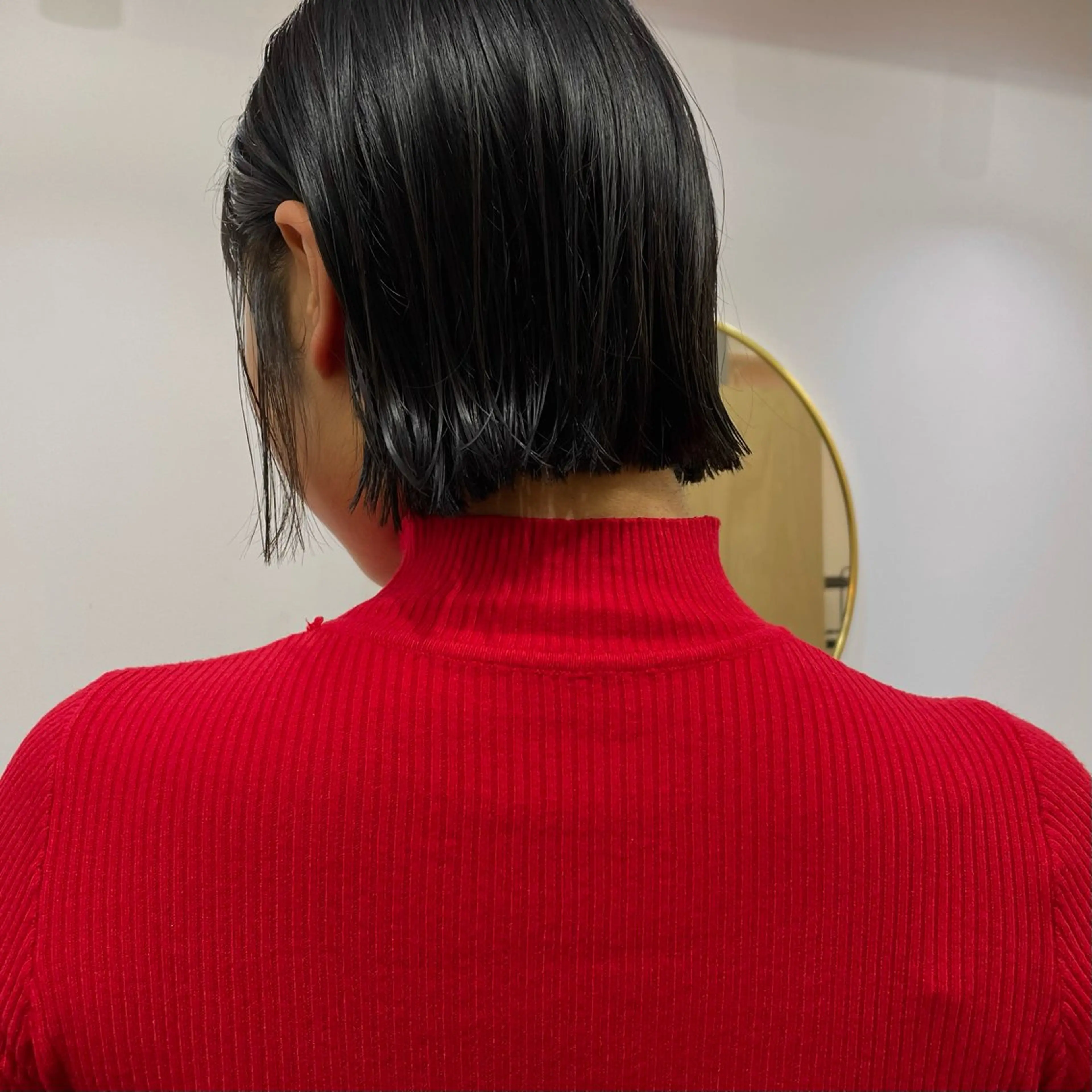 ミディアム 切りっぱなしボブ ボブ 外ハネヘア さかした ちなのヘアスタイル