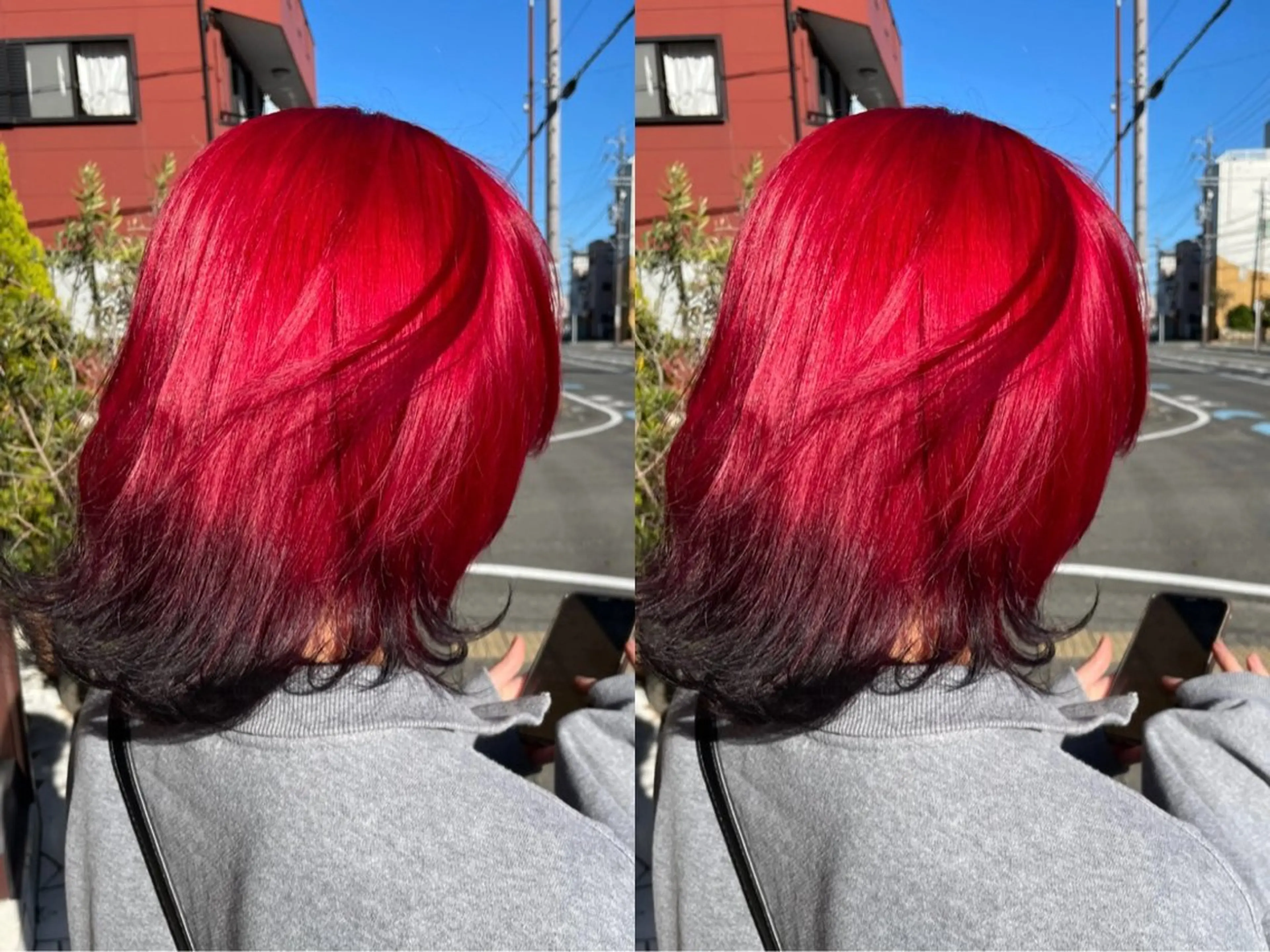 ミディアム カラー デザインカラー インナーカラー 竹内帆希/縮毛矯正 /レイヤーカットのヘアスタイル