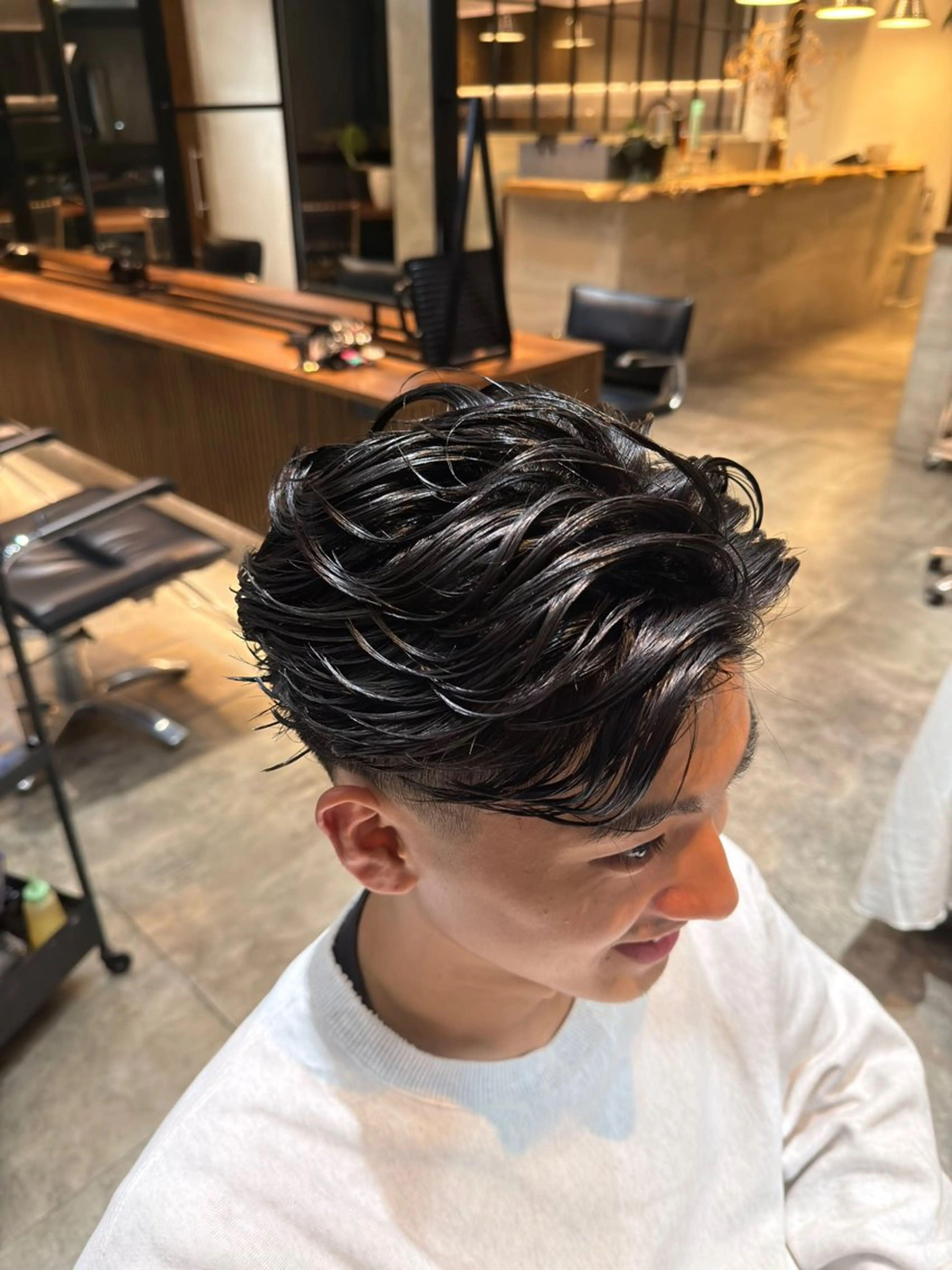 ショート パーマ メンズ メンズパーマ 波巻きパーマ スパイラルパーマ カット パーマ トリートメント MEN’S SALON HAVANA所属・渋谷/海外風/パーマ /フェード/千尋のヘアスタイル