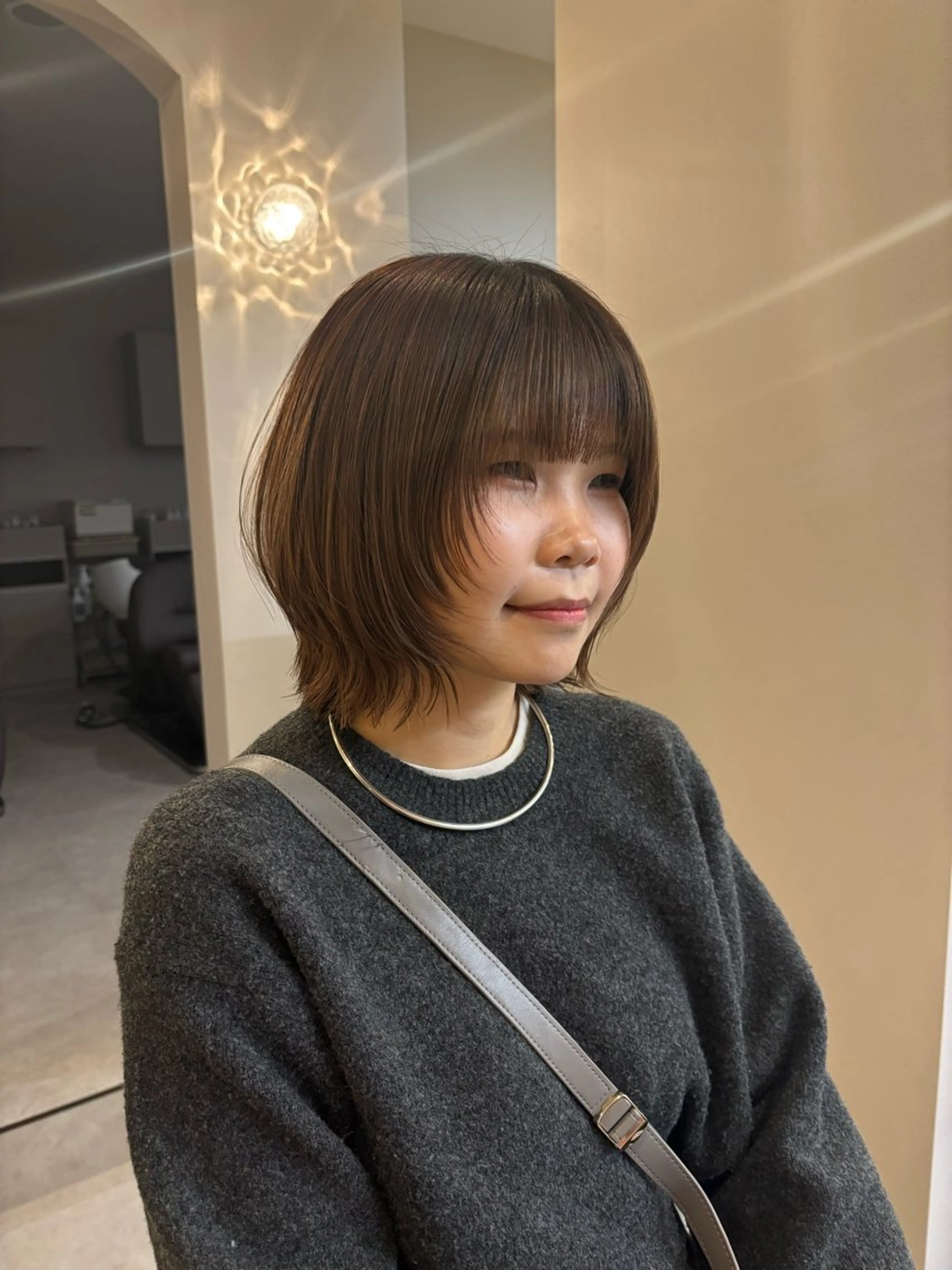 ショート カラー カット 顔まわりレイヤー 🎀momoka🎀のヘアスタイル