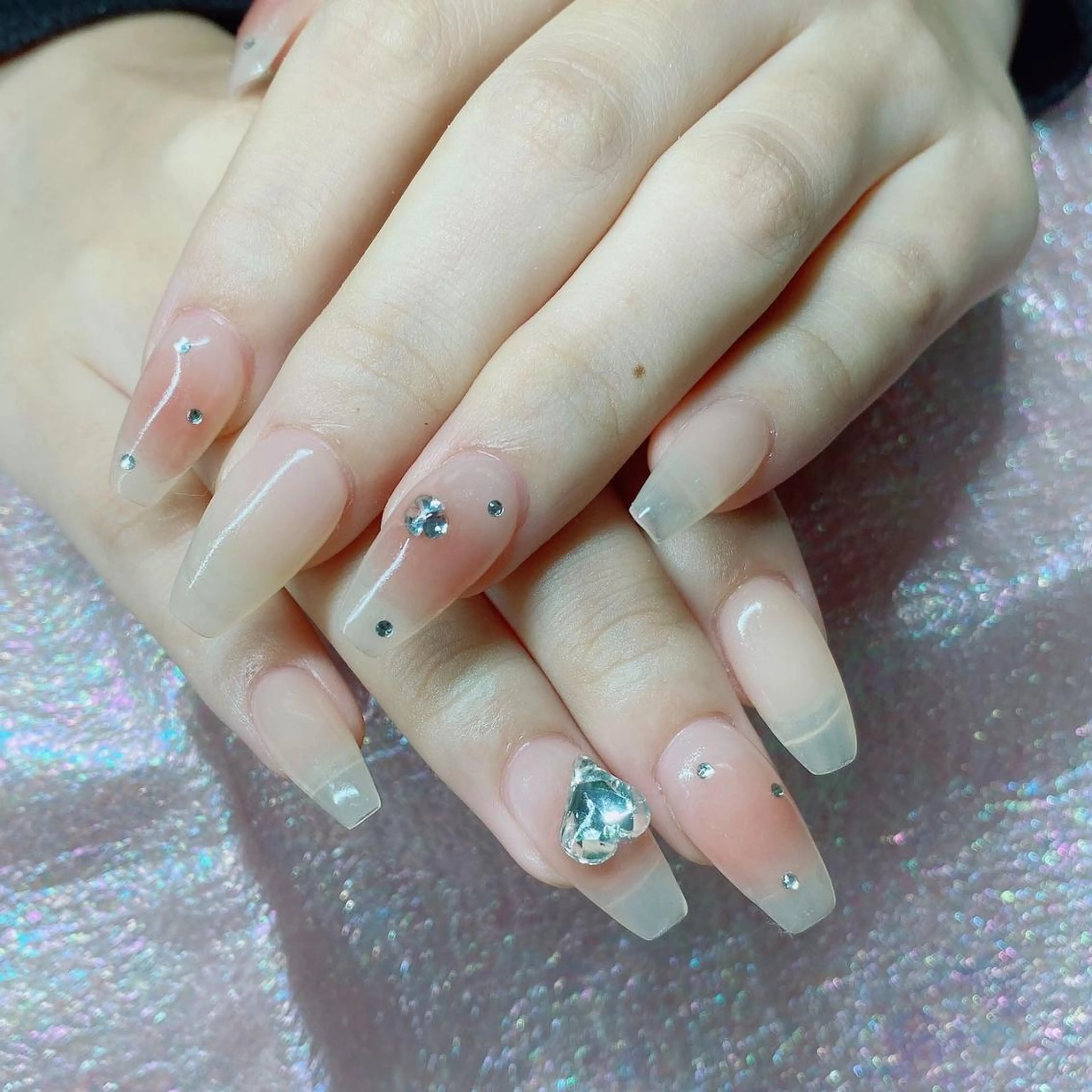 ネイル 長さ出し ネイルチップ Queen's ゆなのネイルデザイン