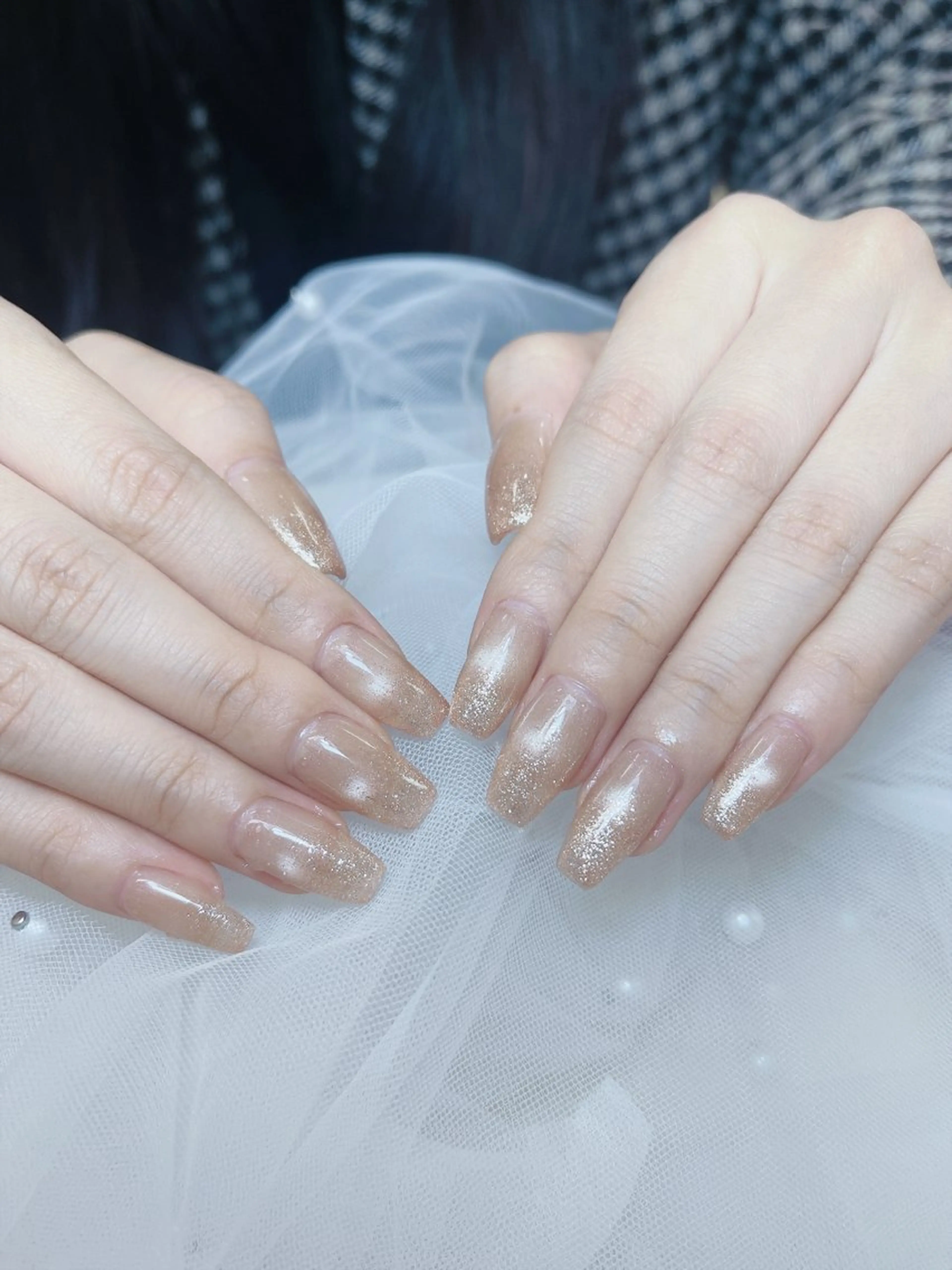 ネイル チークネイル 成人式 フレンチネイル グラデーション 氷ネイル・うるうるネイル ハンドネイル DUO MI所属・DUO   MI nail salonのネイルデザイン