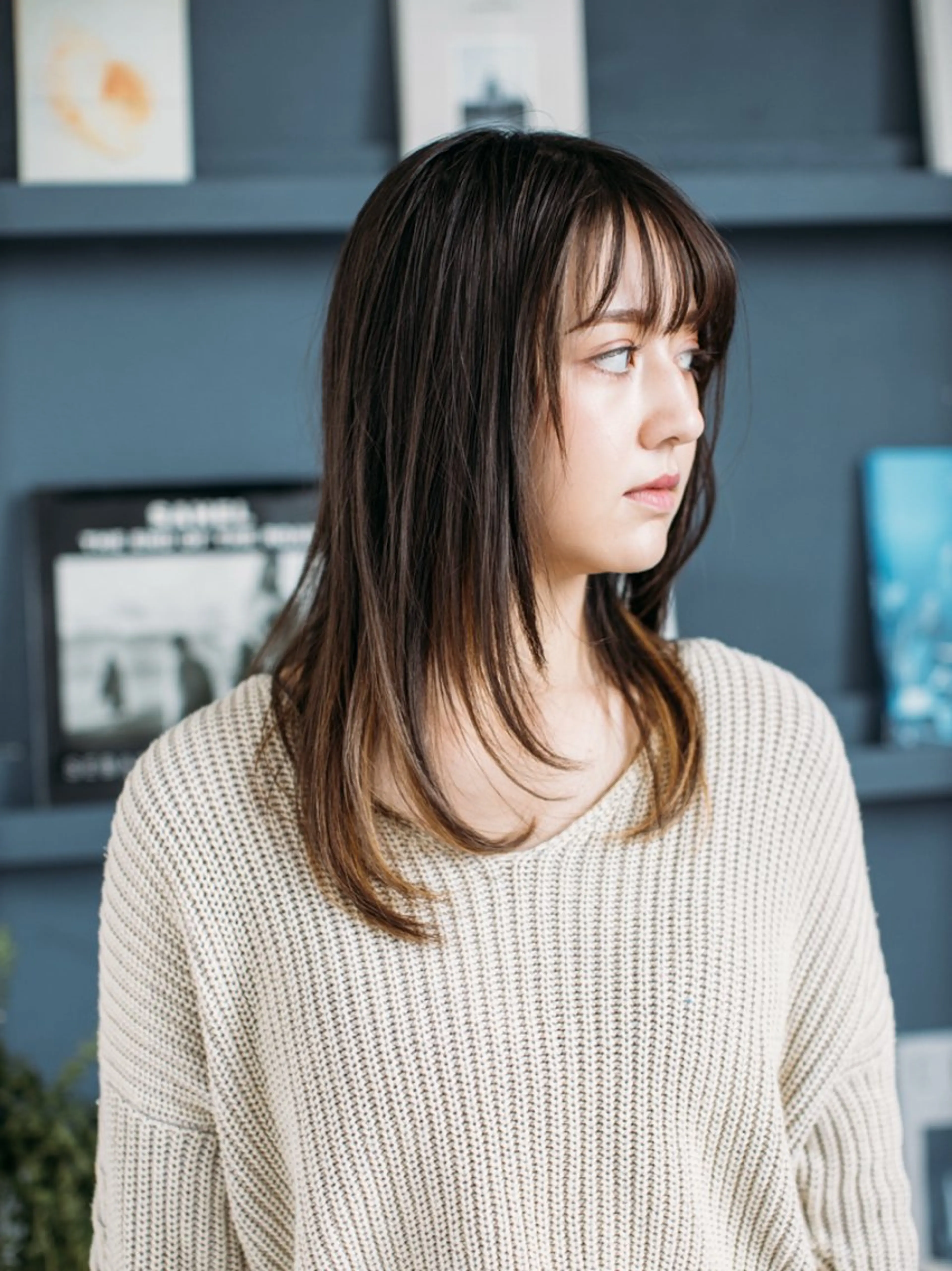 セミロング 顔周りカット レイヤーカット 生えぐせ矯正/ 髪質改善/Yutoのヘアスタイル