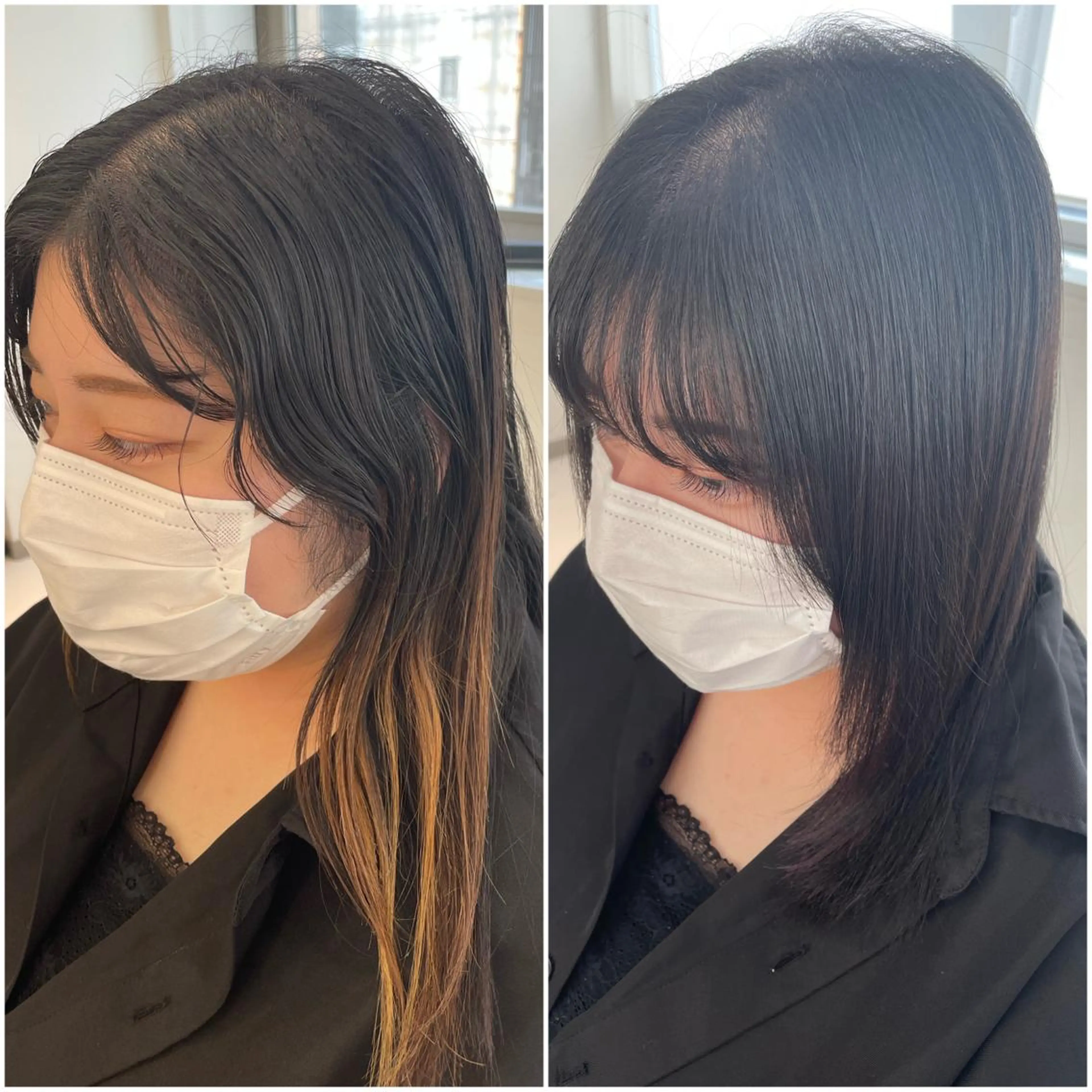 セミロング カラー 髪質改善 カット ヘアカラー 縮毛矯正 💈髪質改善メニュー 佐藤 萌💈のヘアスタイル