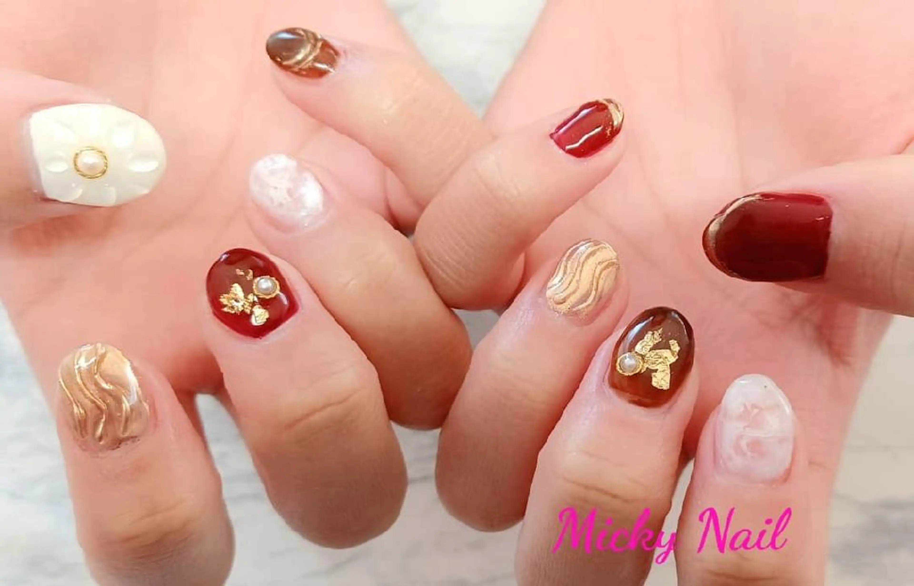 ネイル ショート 成人式 Micky nail chikushinoのネイルデザイン