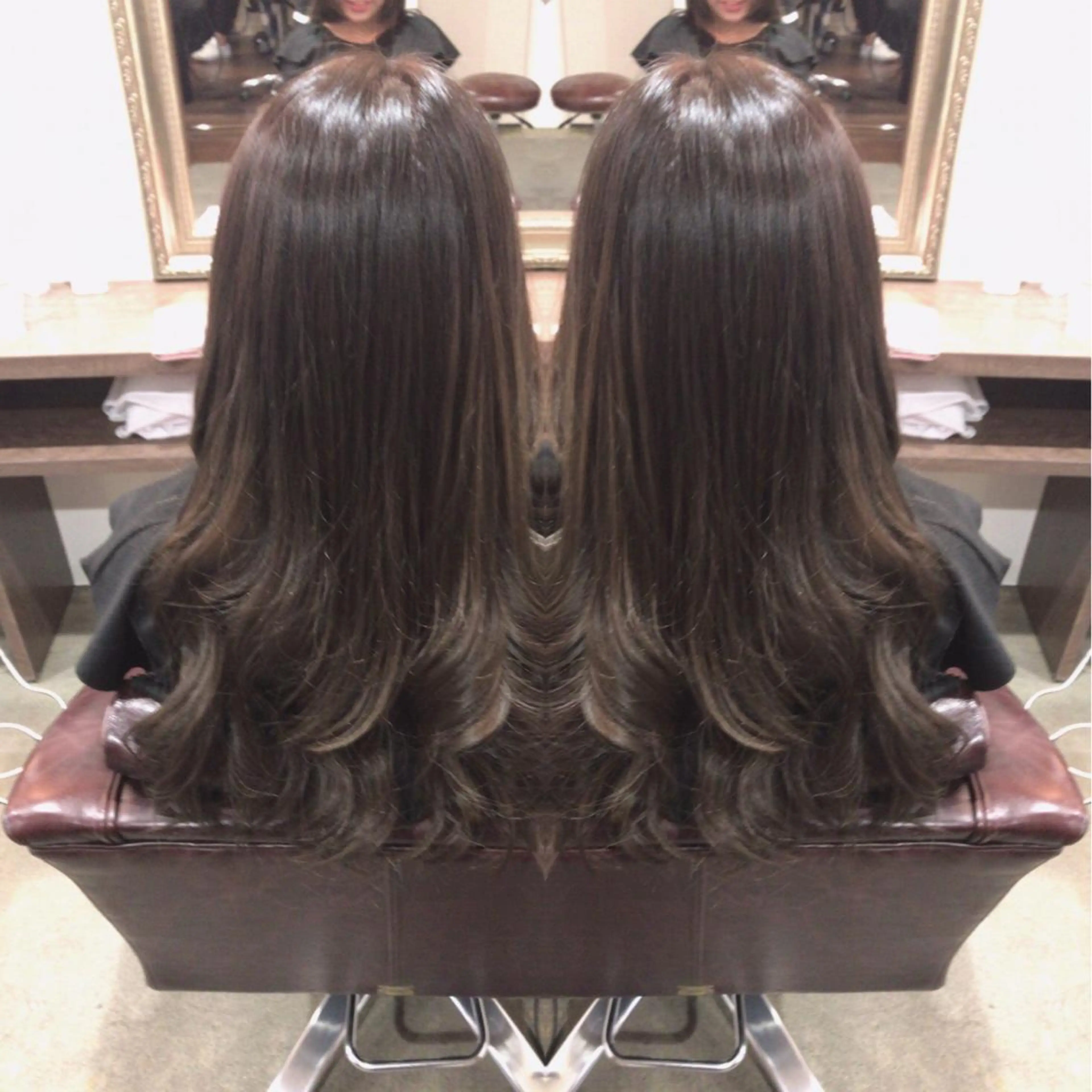 セミロング カラー レイヤーカット匠 イソザキノリユキのヘアスタイル