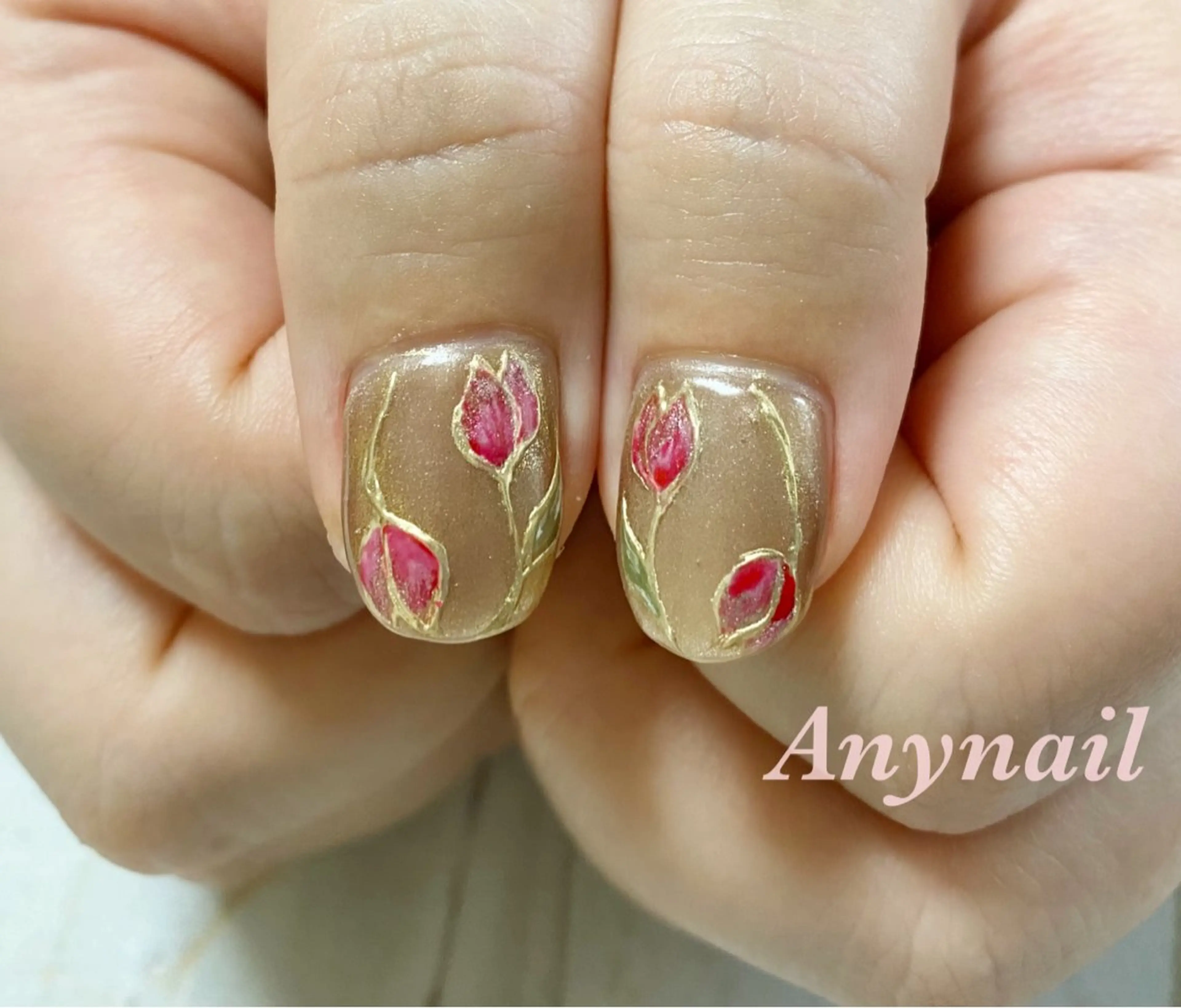 ネイル アートネイル ブルー マグネットネイル 春ネイル 岩澤 恵子のネイルデザイン