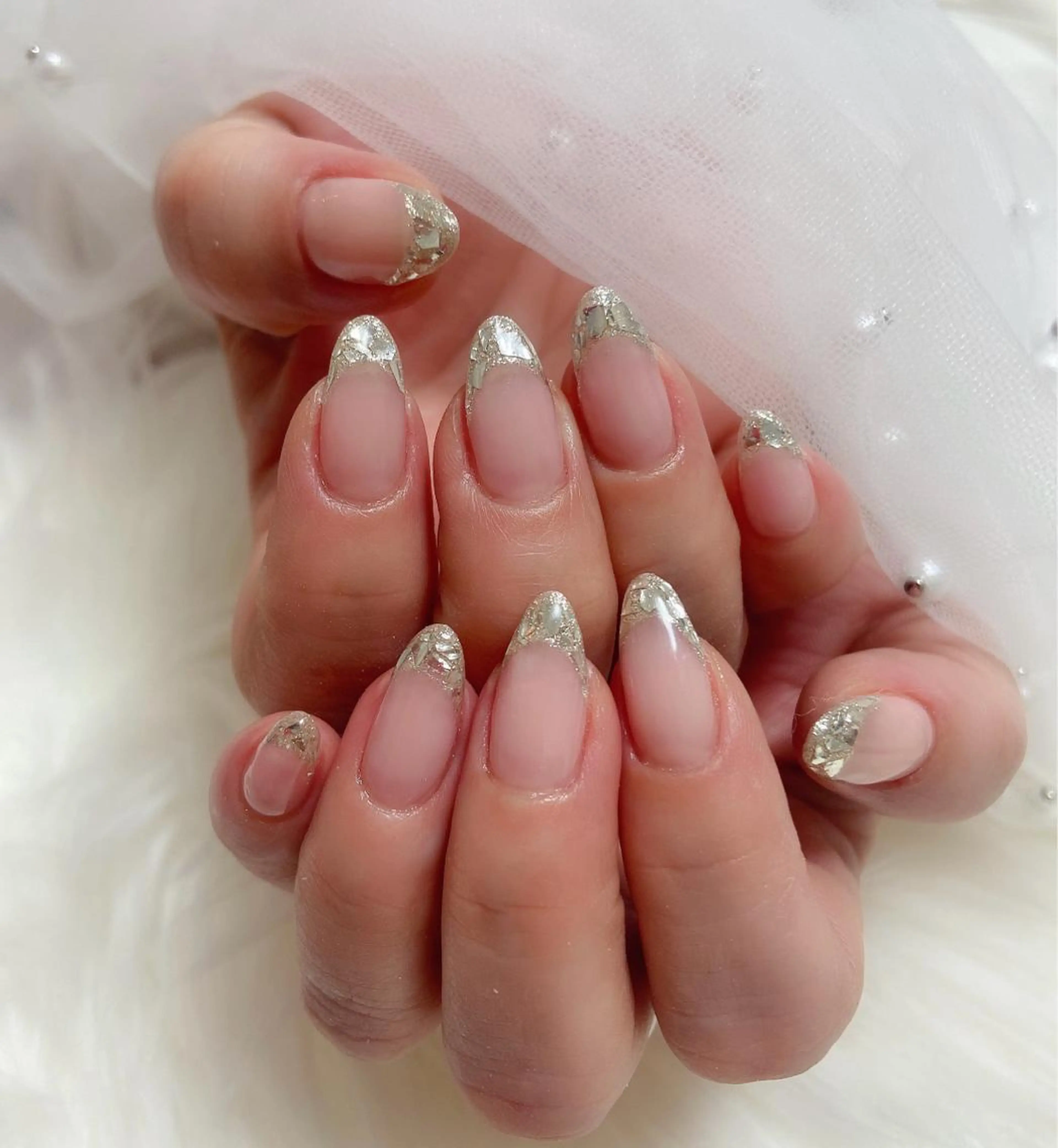 【当店大人気/ストーン2個付き】ガラスフレンチ　6980の写真