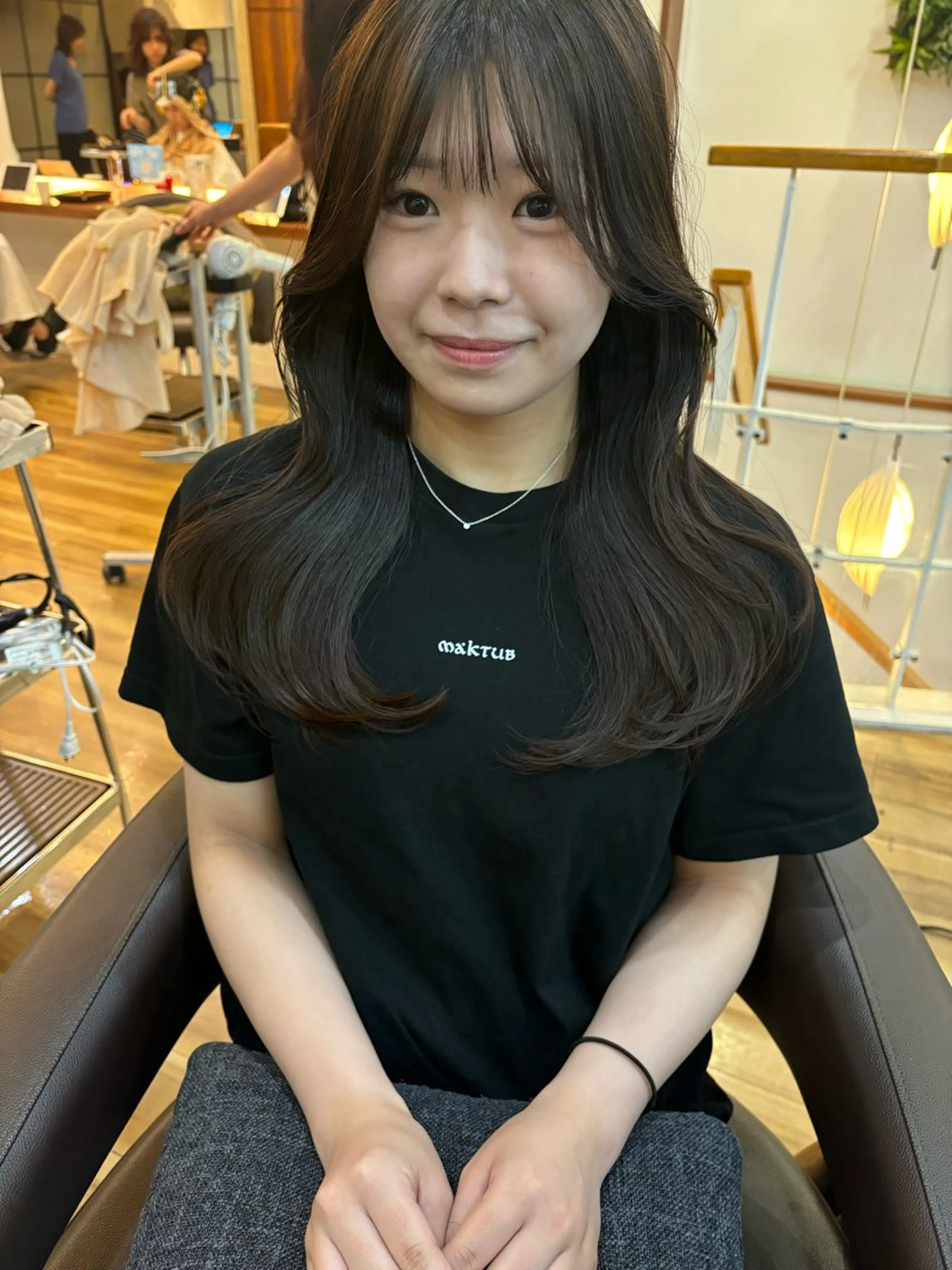 カラー カット ヘアカラー トリートメント レイヤーカット /透明感/千葉怜寿のヘアスタイル