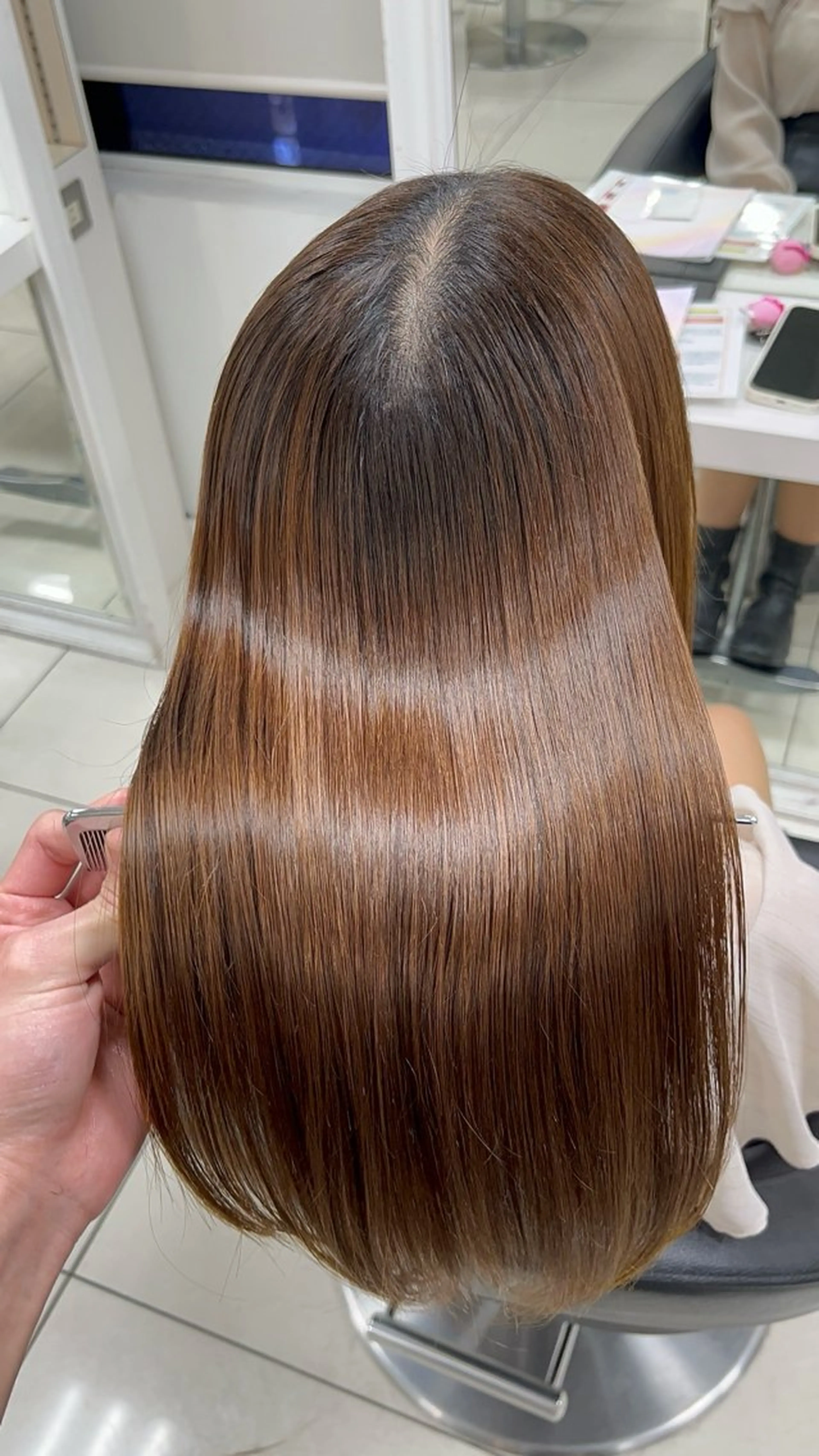 ロング パーマ カット 縮毛矯正 縮毛矯正指名No.1 艶カラー/SHIMAのヘアスタイル