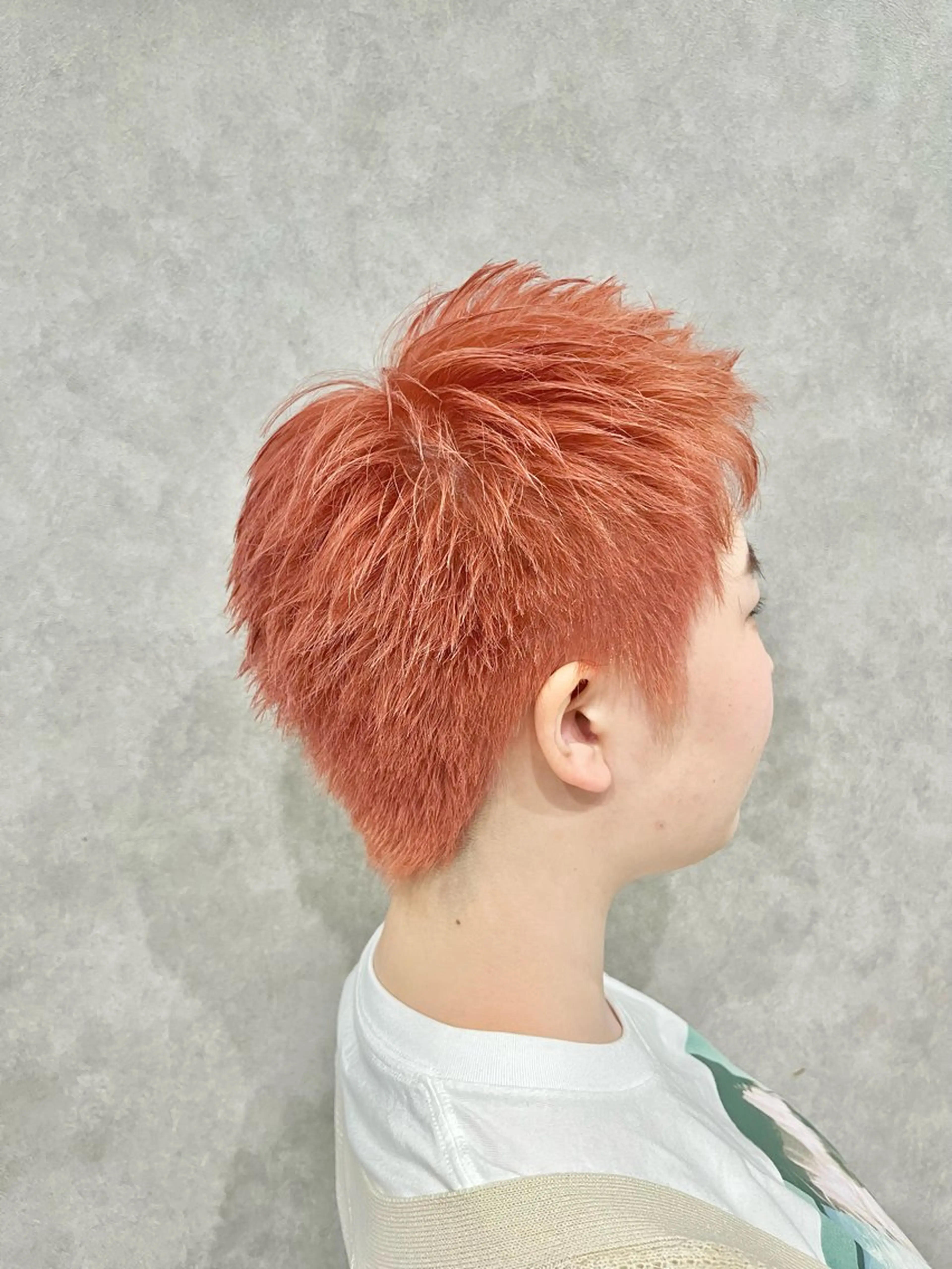 ショート カラー ベリーショート ピンクカラー ショートヘア ヘアカラー トリートメント FUJINO RYOのヘアスタイル