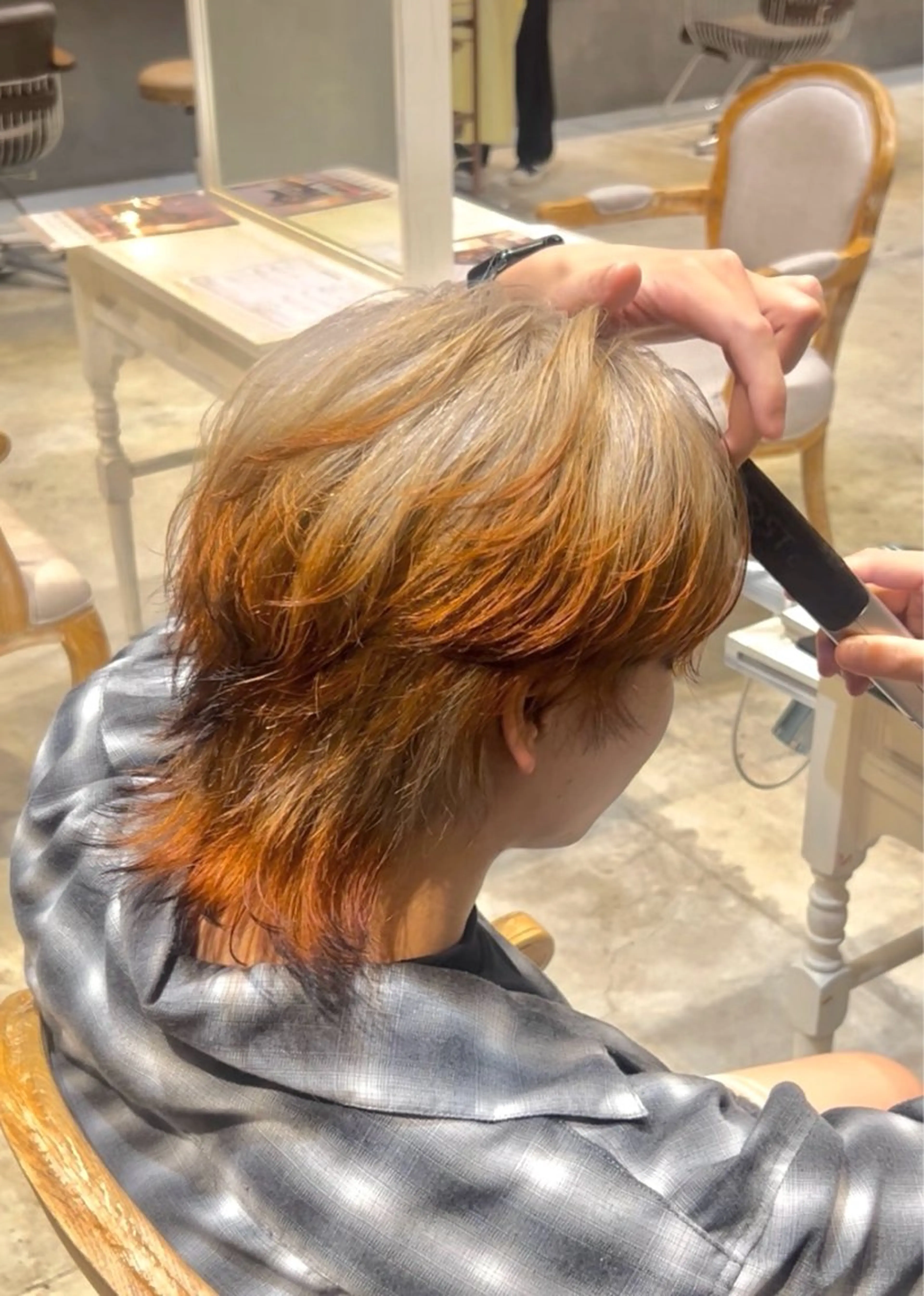 ショート カラー メンズ 狐カラー ハイトーン、カラー 特化⟡.·すわ☁️のヘアスタイル