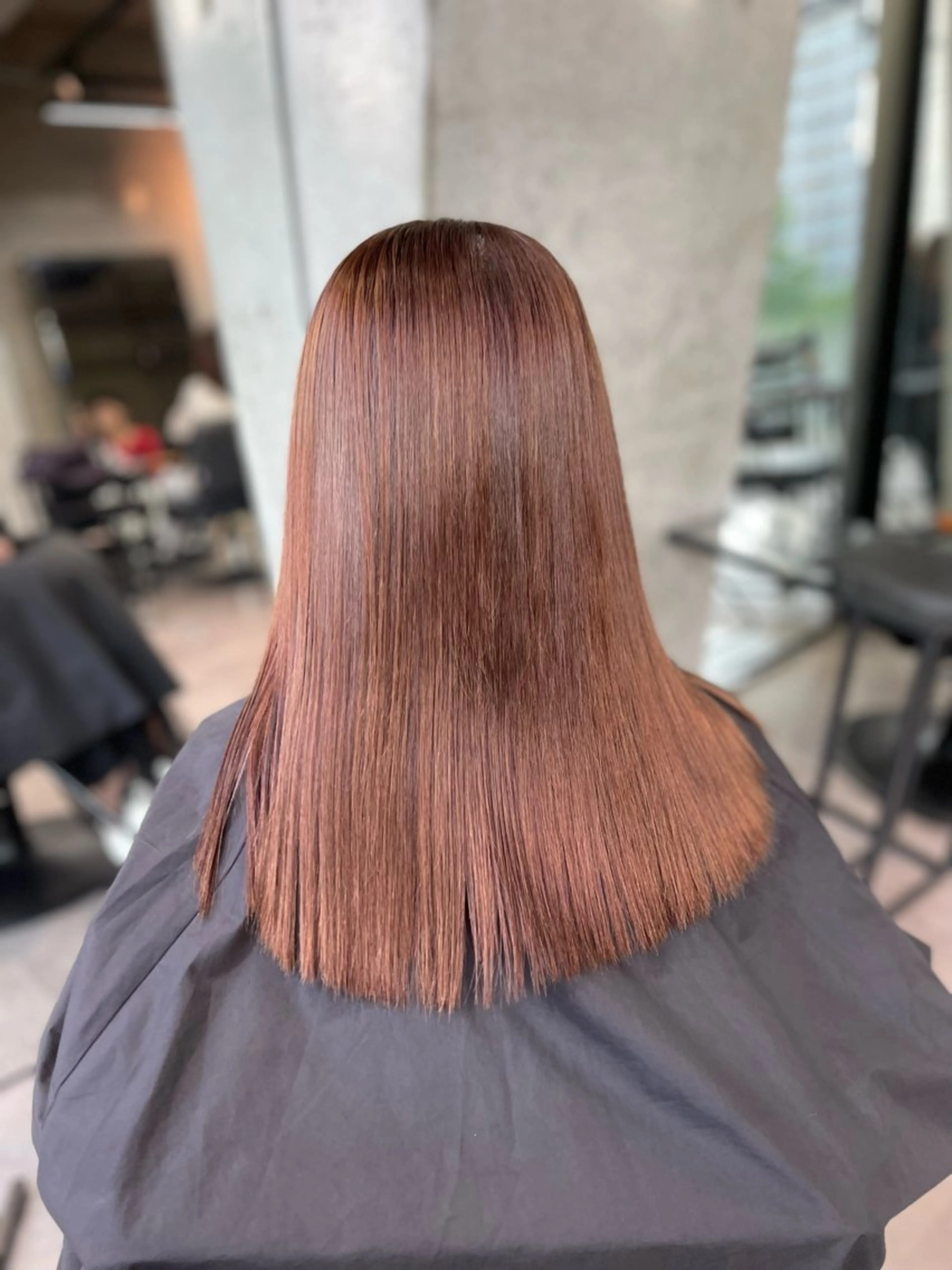 セミロング カラー ブラウンカラー ハイトーンカラー ピンクカラー ピンクブラウン ヘアカラー route 【ルート】所属・髪質改善/堀江 ケアカラーtoshiのヘアスタイル