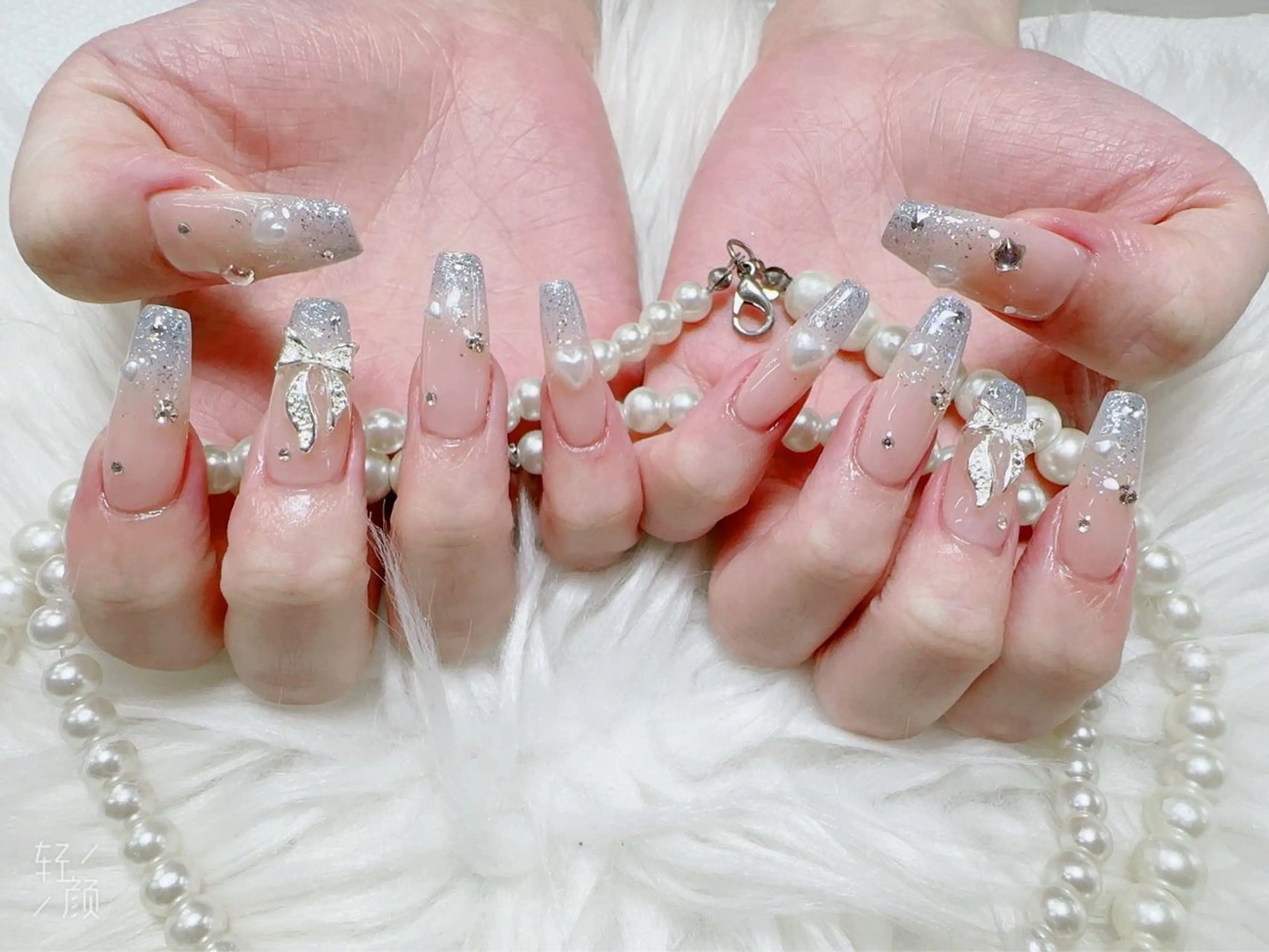 ネイル 長さ出し フレンチネイル ジェルネイル ガラスフレンチ 韓国ネイル ハンドネイル ハンドケア For U nail スカルプ専門店のネイルデザイン