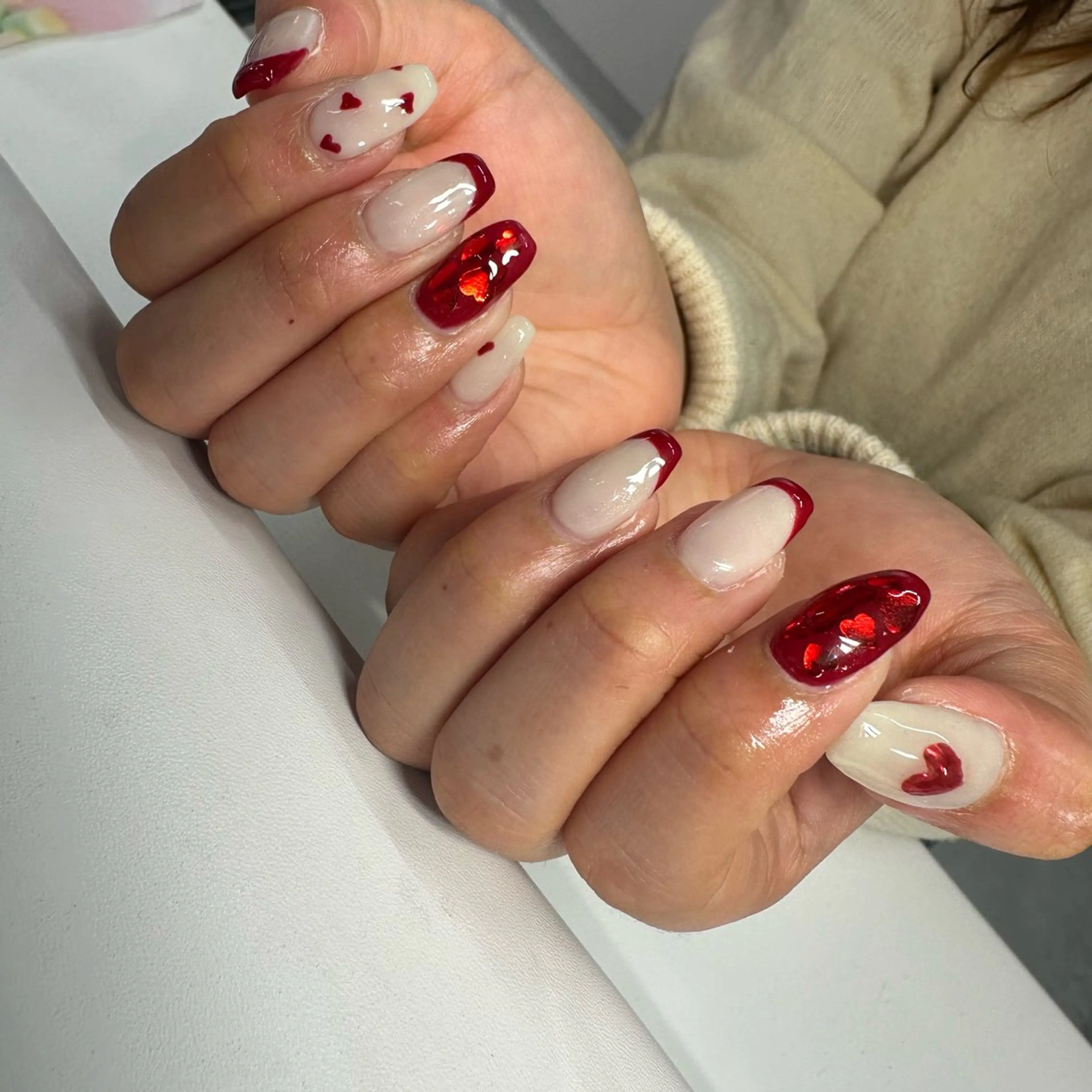 ネイル ハート ハンドネイル WOLTOKYO渋谷 yunaのネイルデザイン