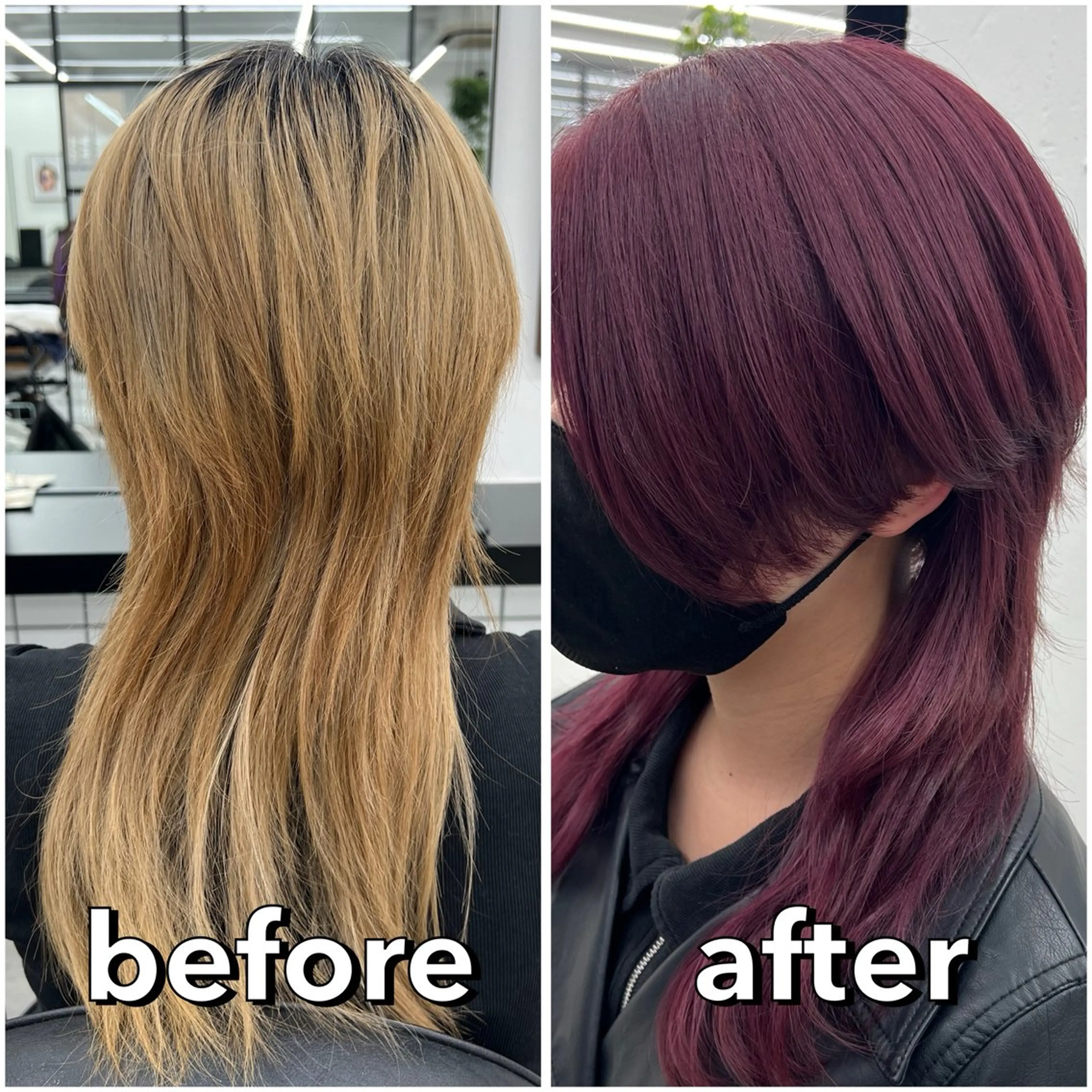 セミロング パープルカラー ヘアカラー あすか JILLSTUDIOのヘアスタイル