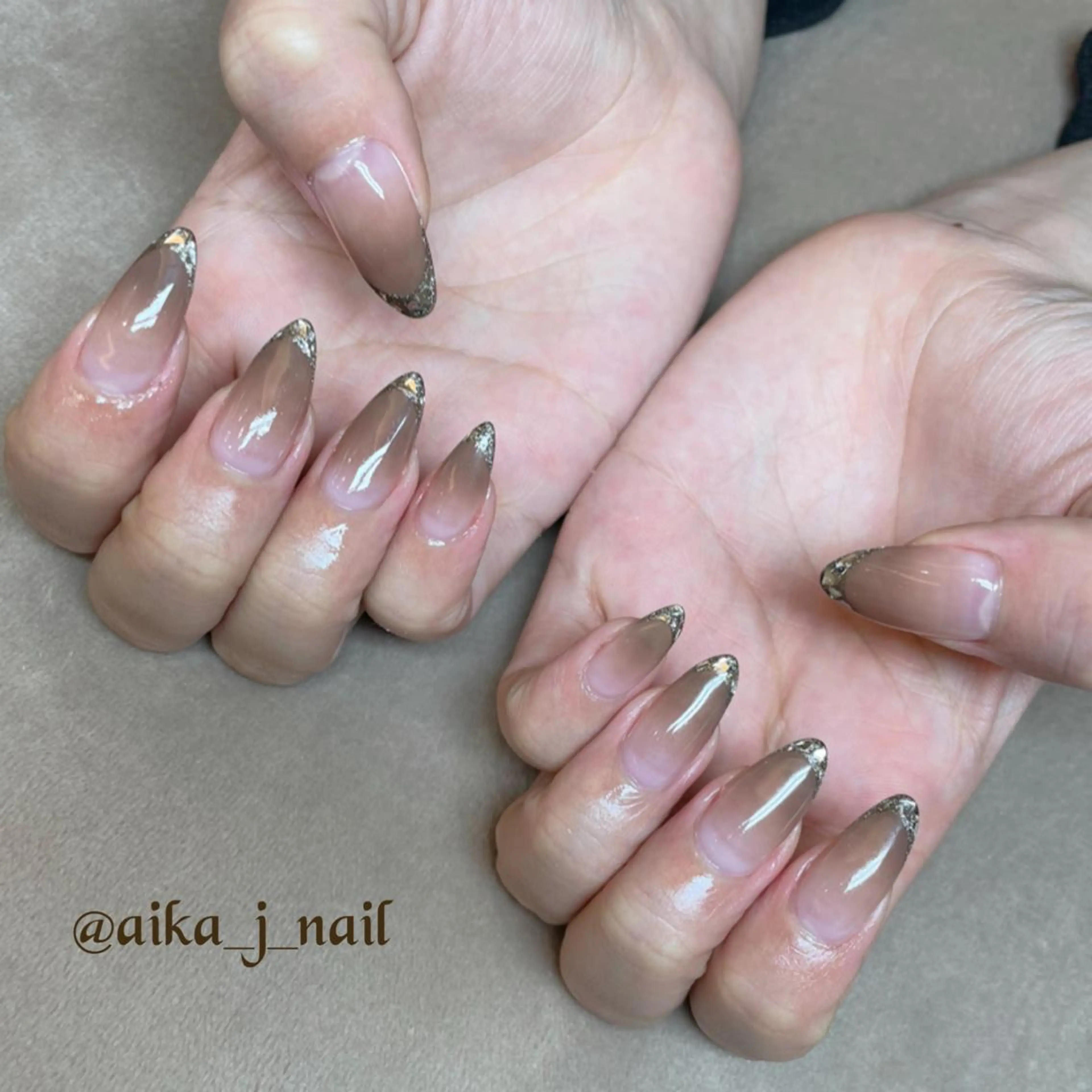 ネイル フレンチネイル ガラスフレンチ ハンドネイル efa's  EyeNail-おもろまち-所属・efa Nail 🌺Okinawaのネイルデザイン
