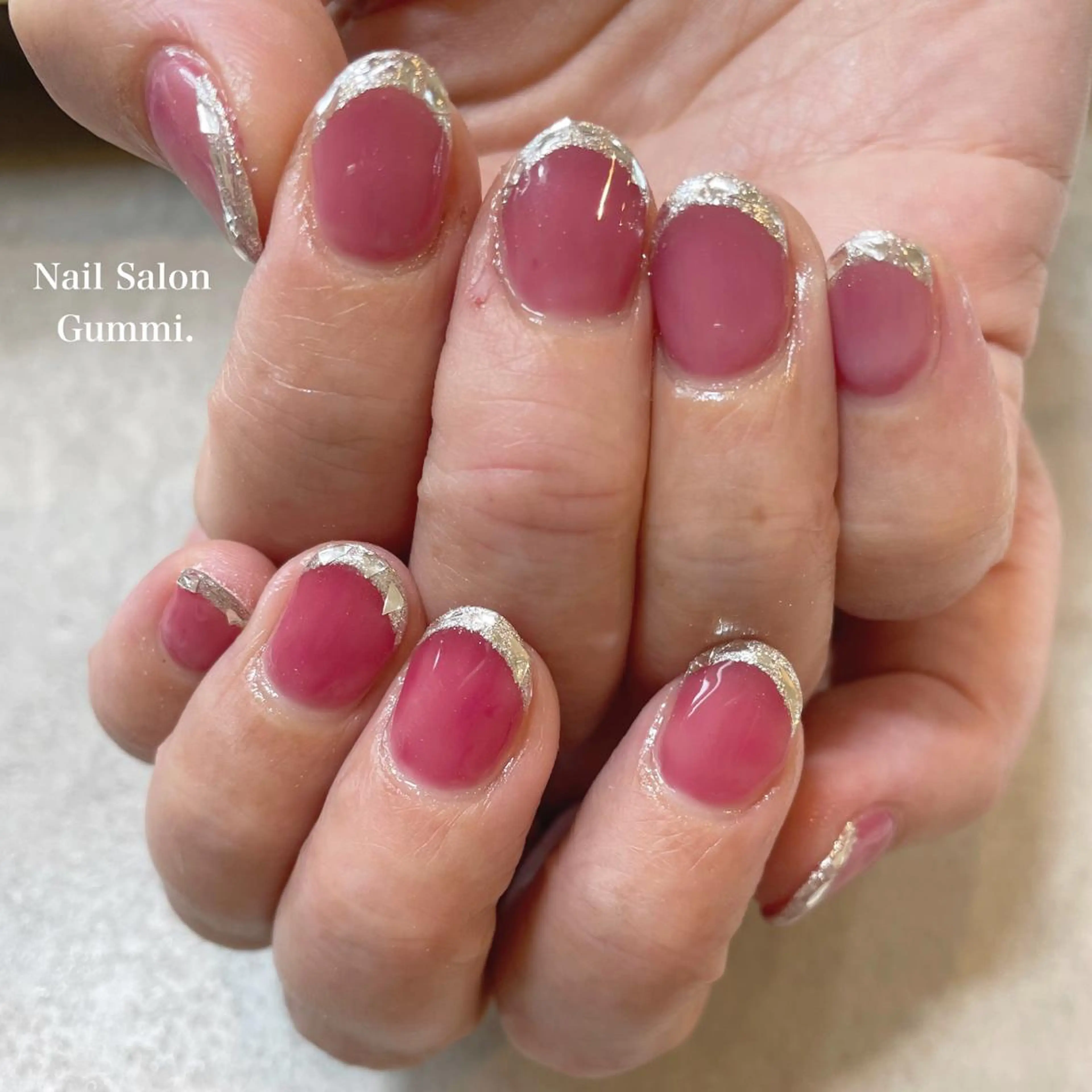 ネイル フレンチネイル ガラスフレンチ Nail Salon Gummi.のネイルデザイン