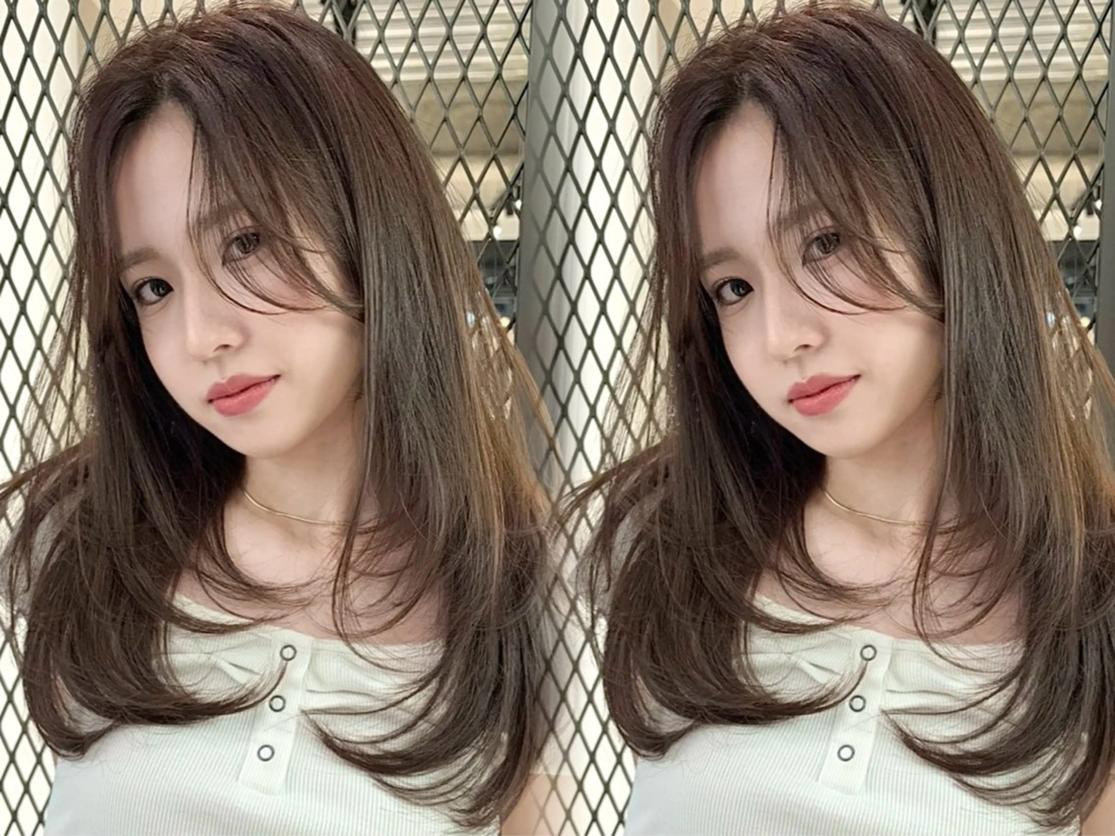 セミロング レイヤーカット カット ヘアカラー トリートメント ハルナ / 韓国ヘア♪のヘアスタイル