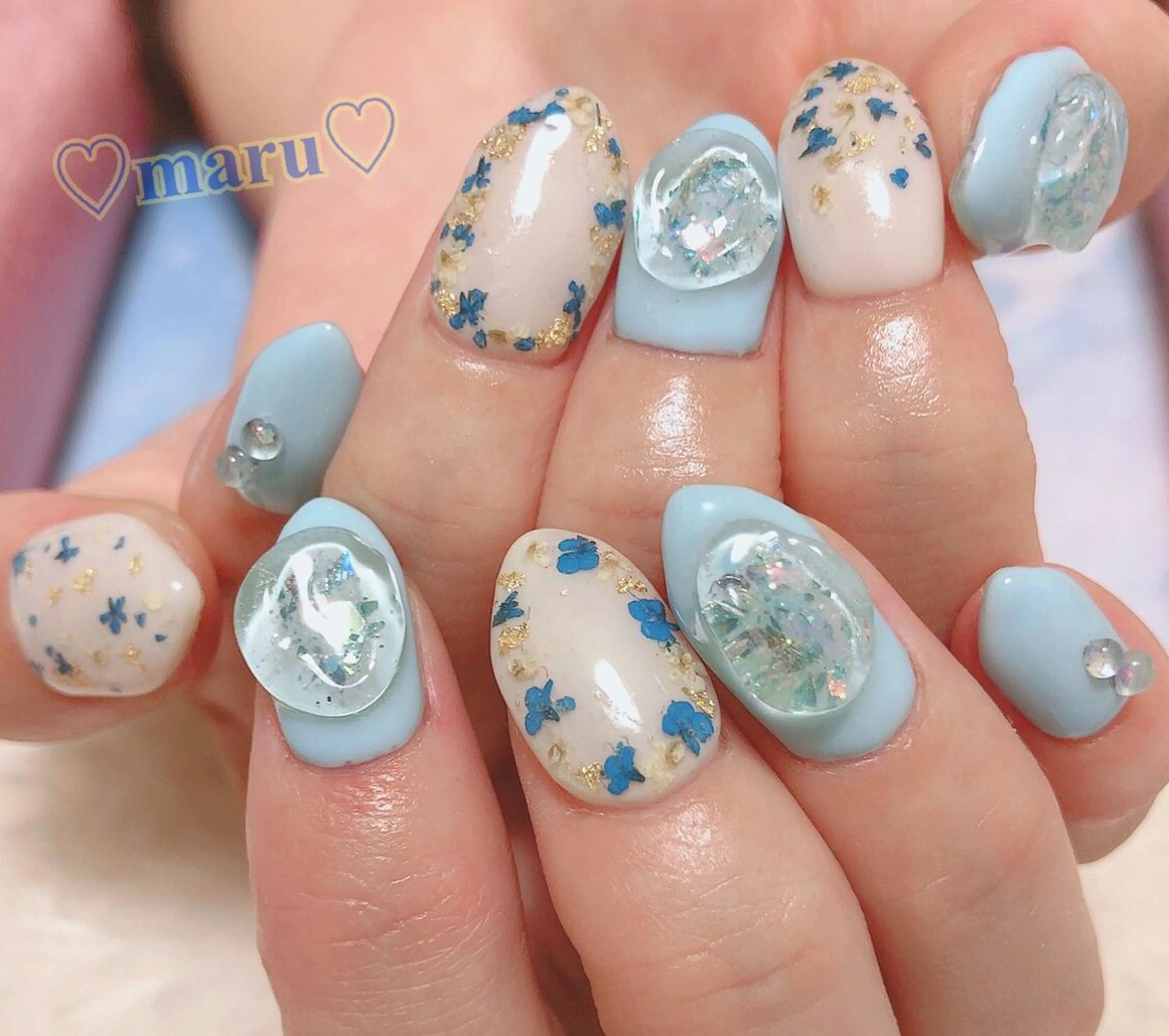 ネイル クリアネイル ハンドネイル フットネイル まるみ ♡のネイルデザイン