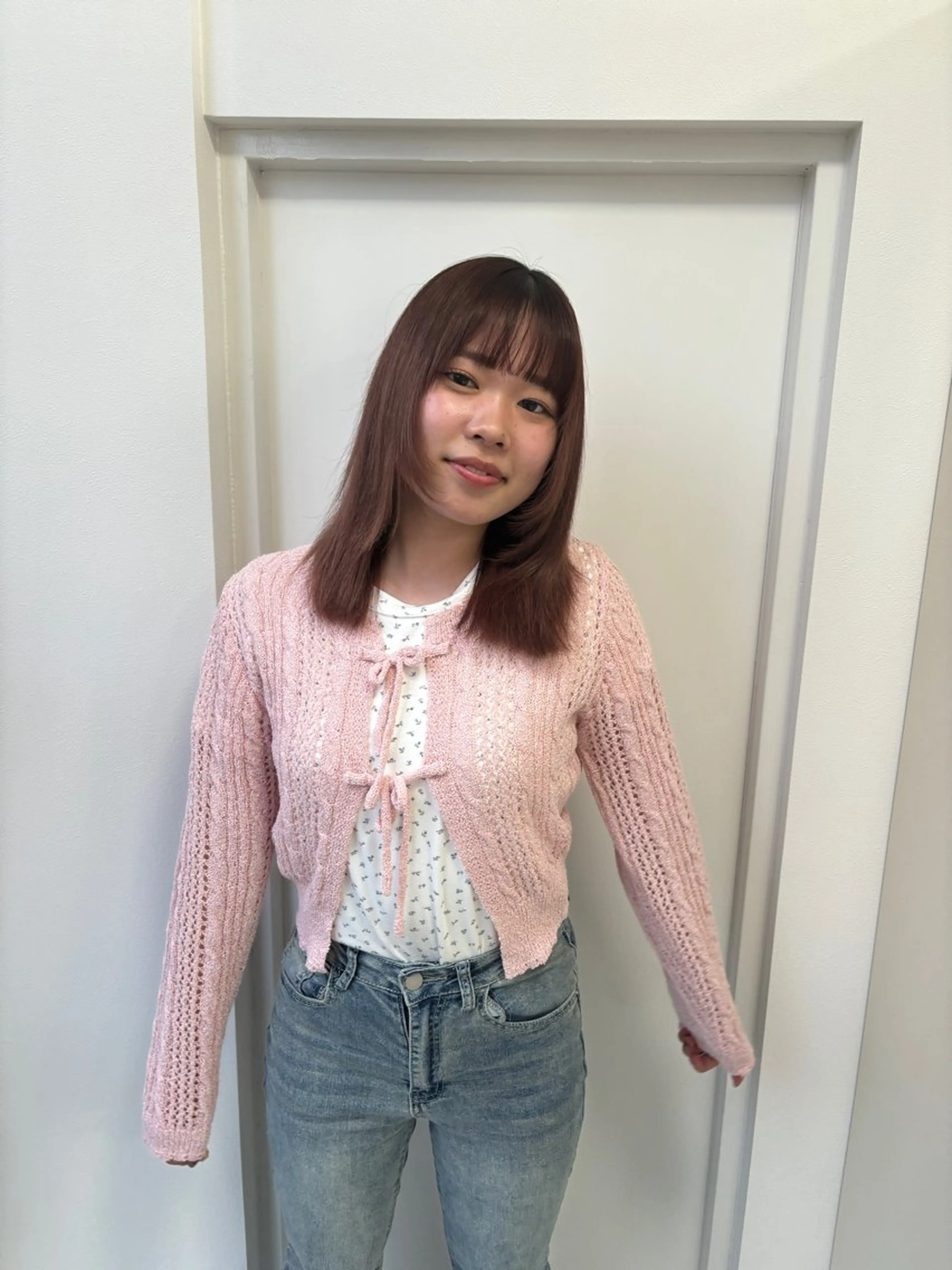 セミロング 韓国ヘア/ブリーチ無 しWカラー/オリーブのヘアスタイル