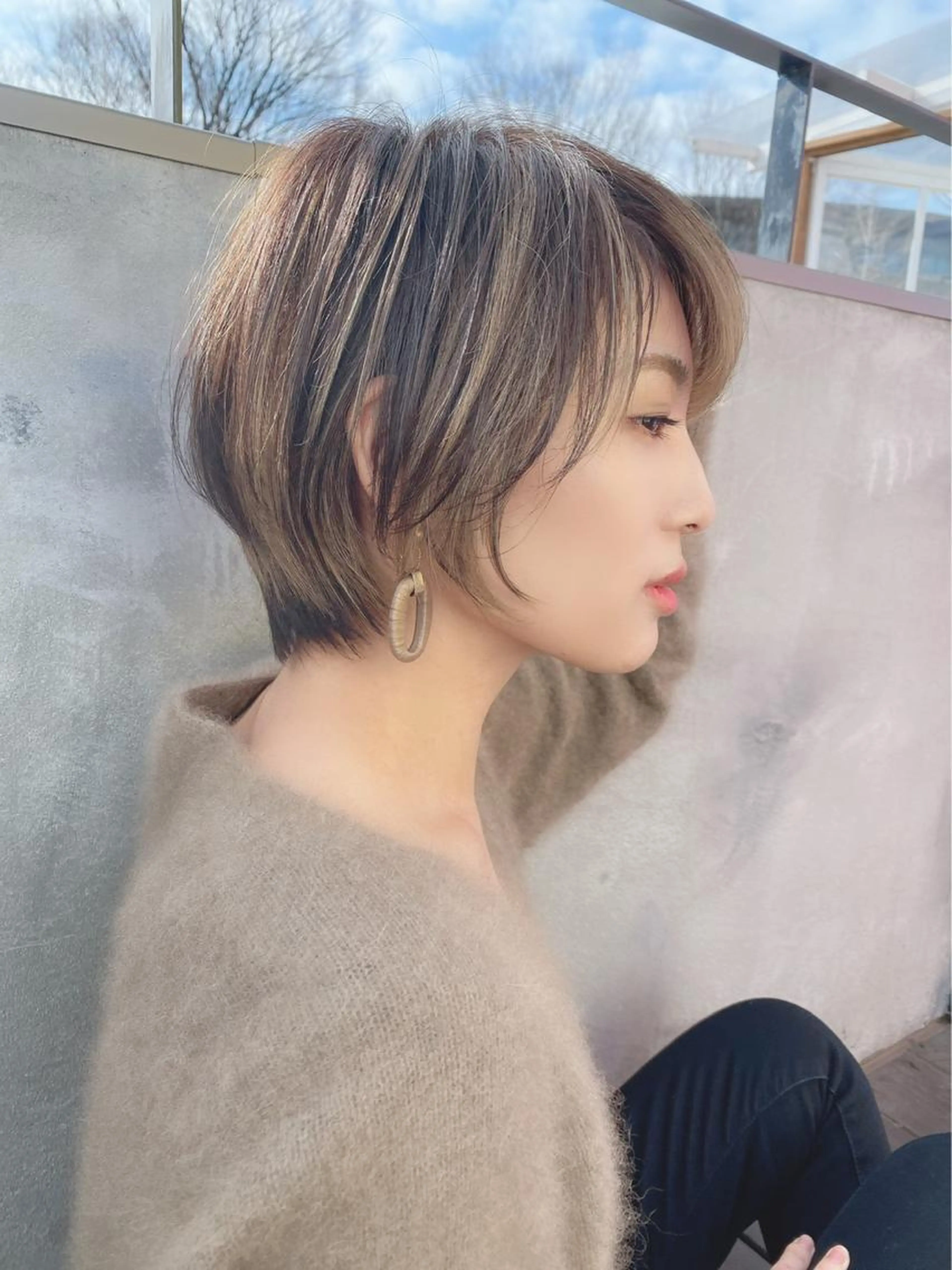 💐前髪カット+低ダメージフルカラー+3ステップハホニコトリートメント💐応援、口コミで超音波アイロン💫の写真