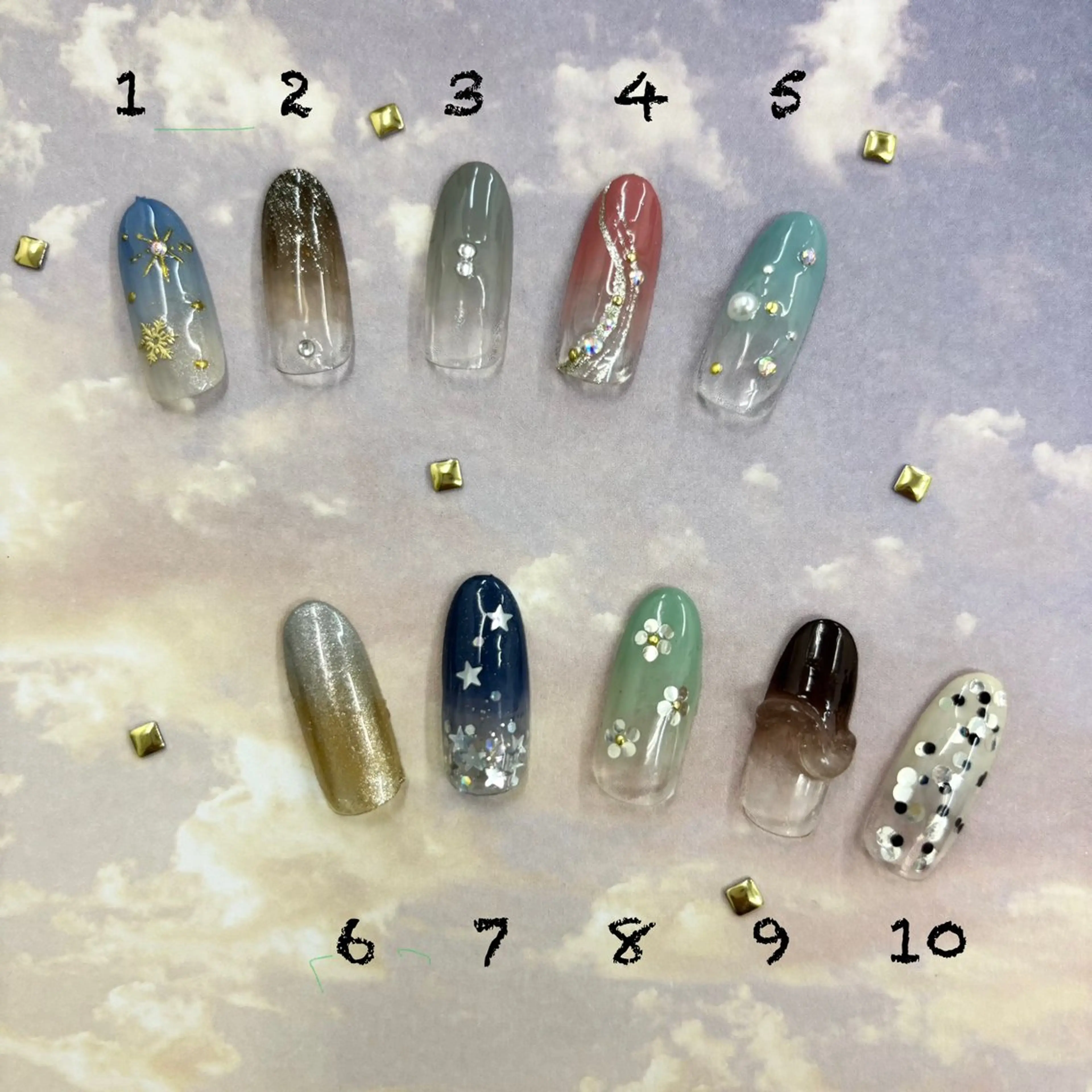 【オフ有】グラデーション+写真アート2本付 0円の写真