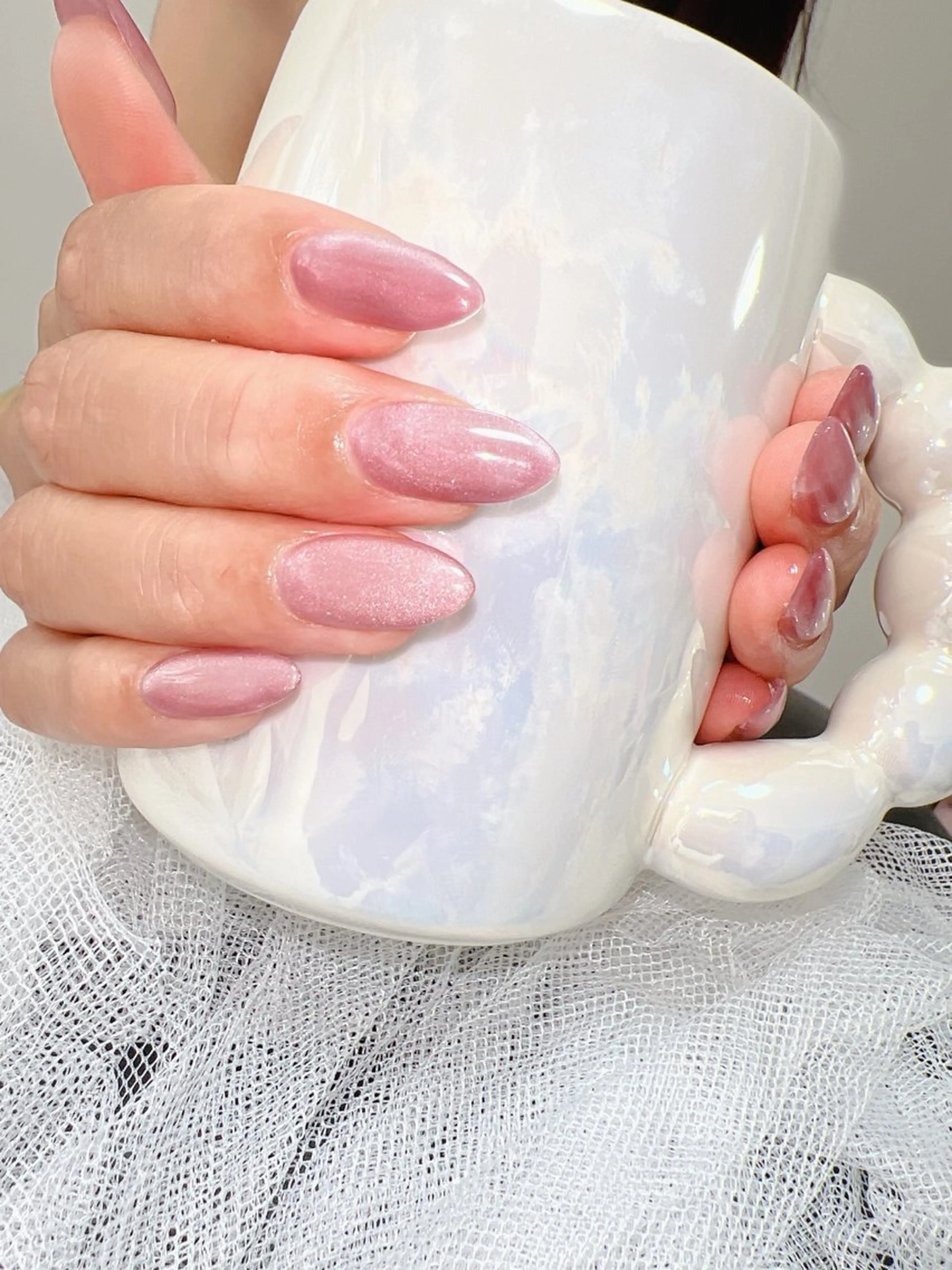 ネイル マグネットネイル ミラーネイル ネイルチップ 冬ネイル Lee Nailsのネイルデザイン