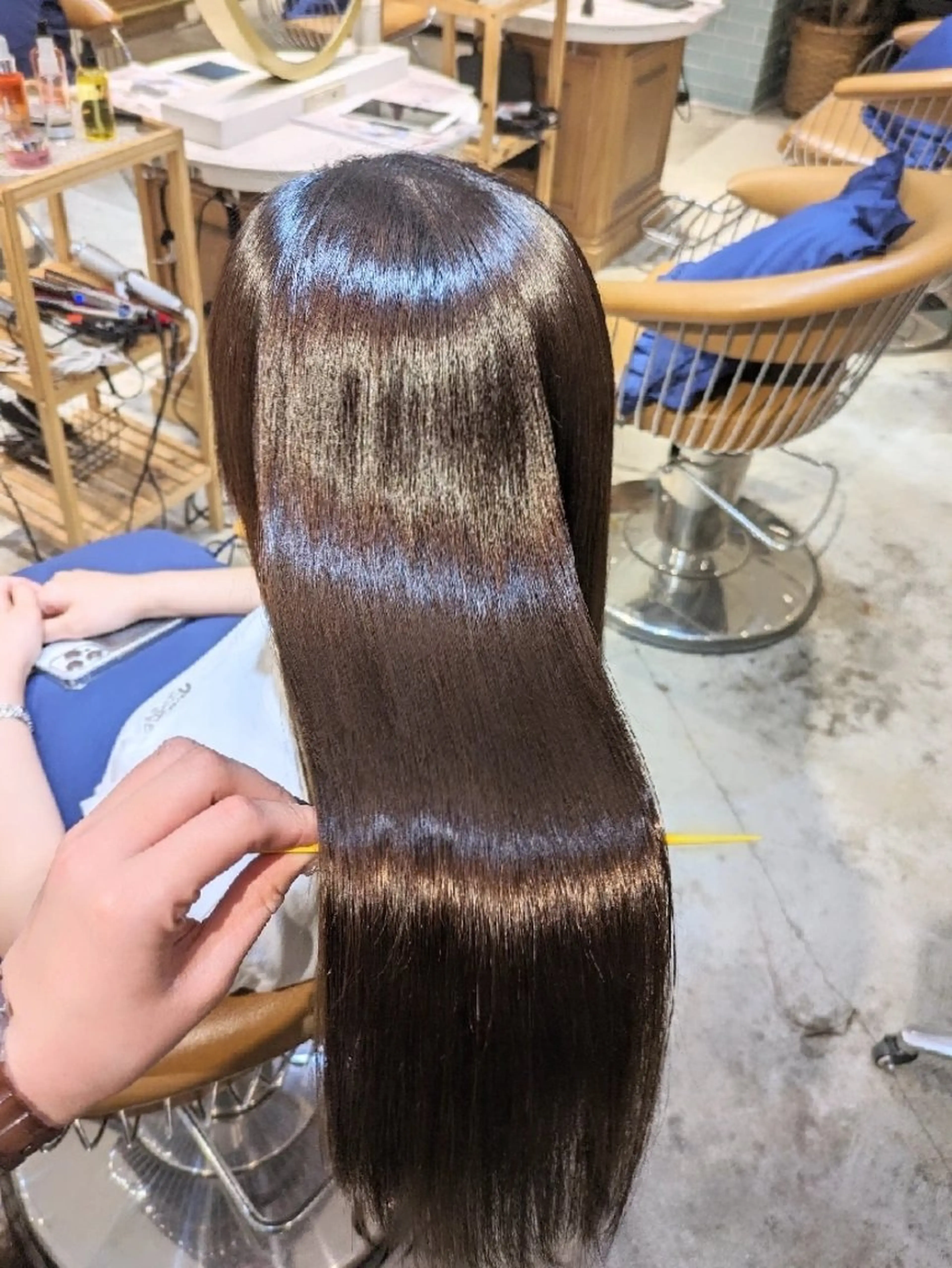 ロング カット 縮毛矯正 トリートメント 縮毛矯正/レイヤー 💎やまもとちひろのヘアスタイル