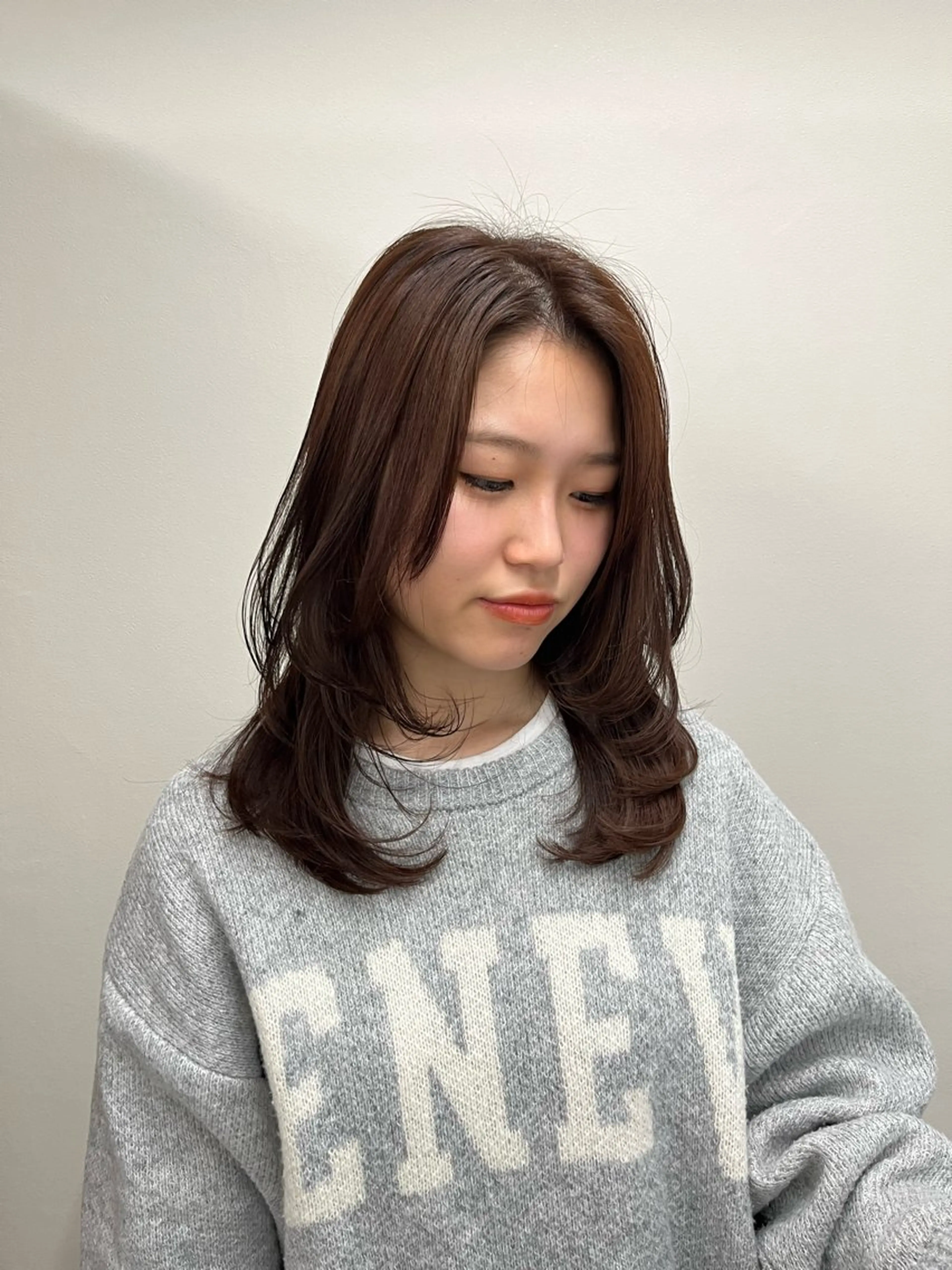 ミディアム カラー ブラウンカラー ハイレイヤー レイヤーカット 🦋レイヤー職人 猪瀬玲奈🦋のヘアスタイル