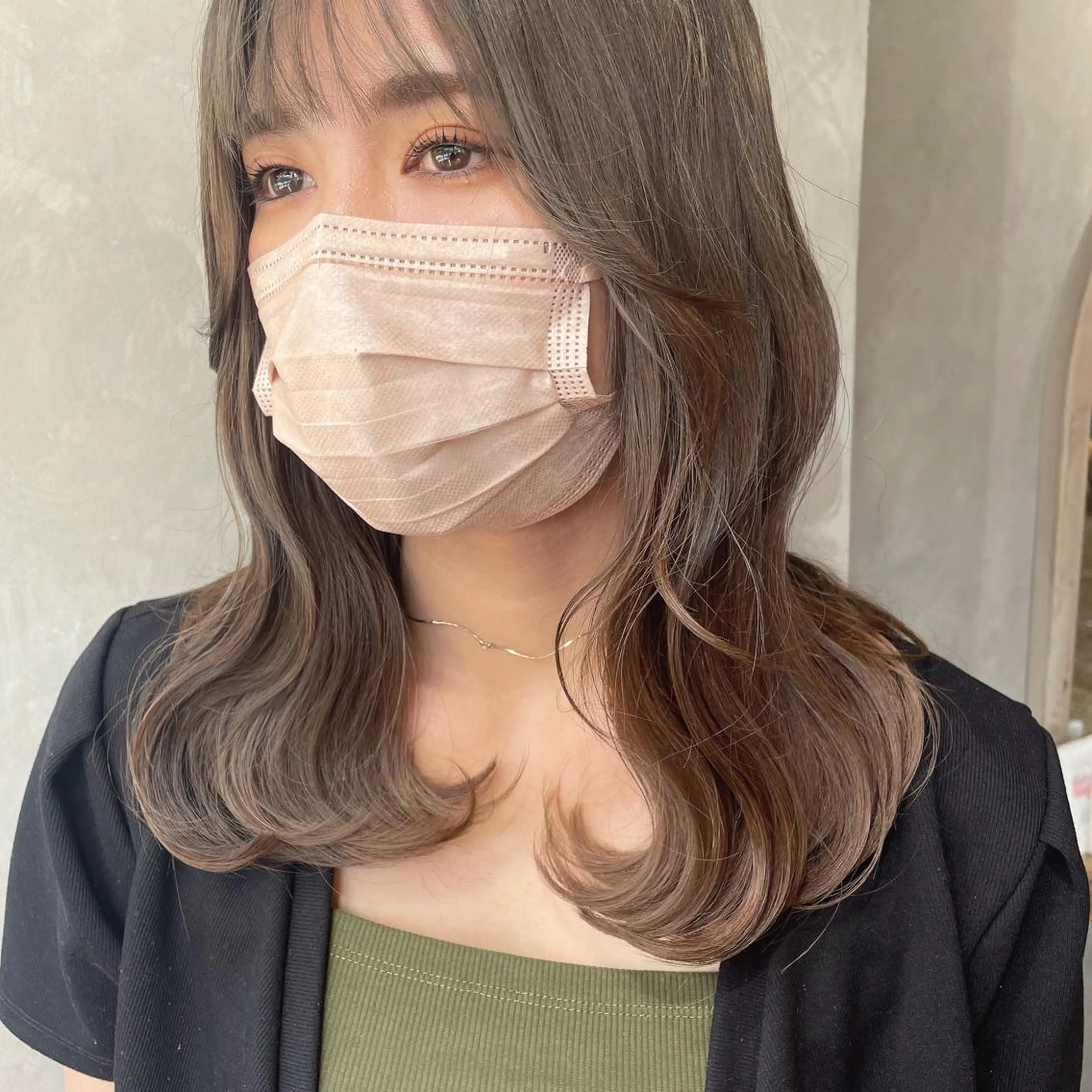 セミロング 梅田美容室 山崎海波のヘアスタイル