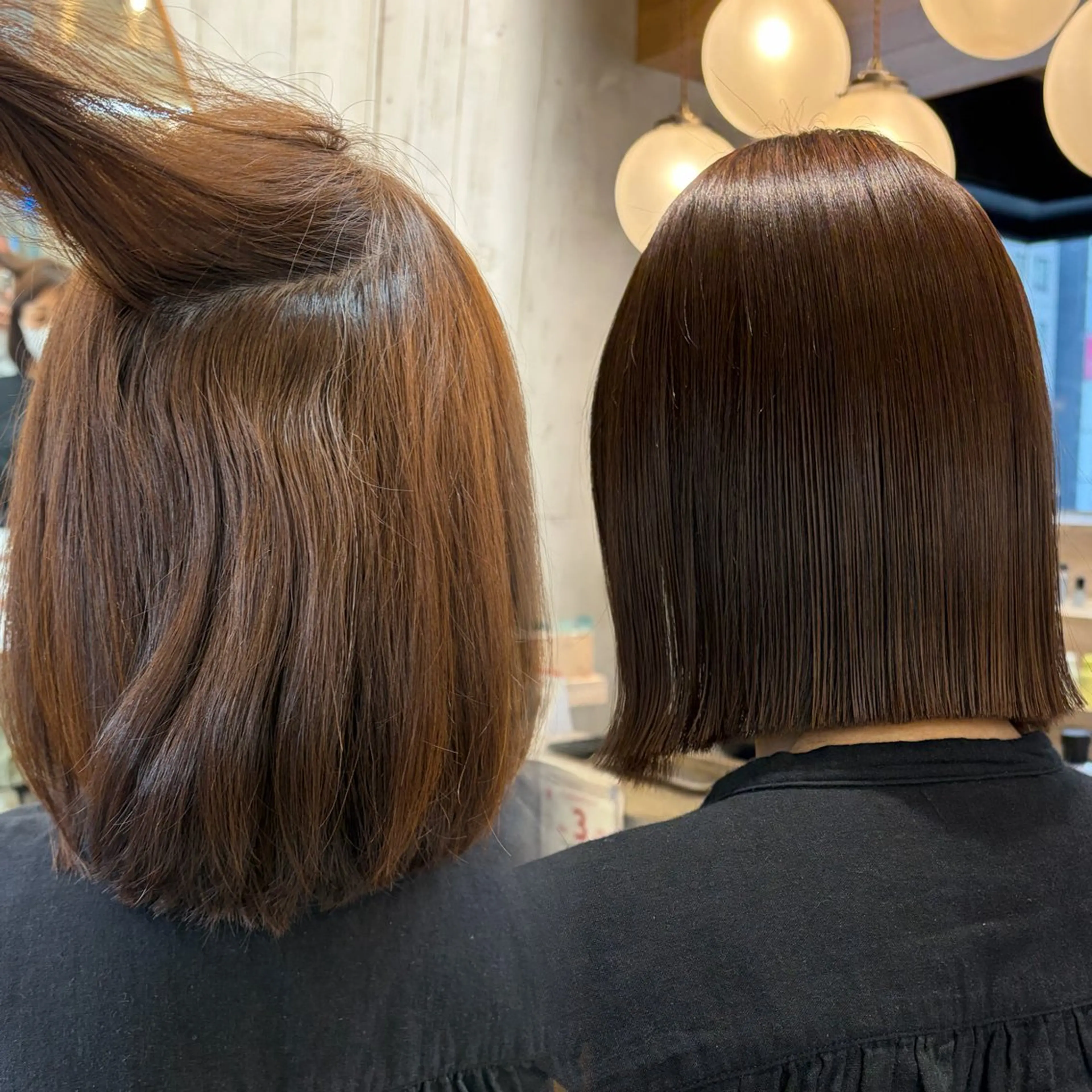 ミディアム 縮毛矯正 カット 縮毛矯正 トリートメント ♥️ボブ縮毛/ブリー チ/minami♥️のヘアスタイル