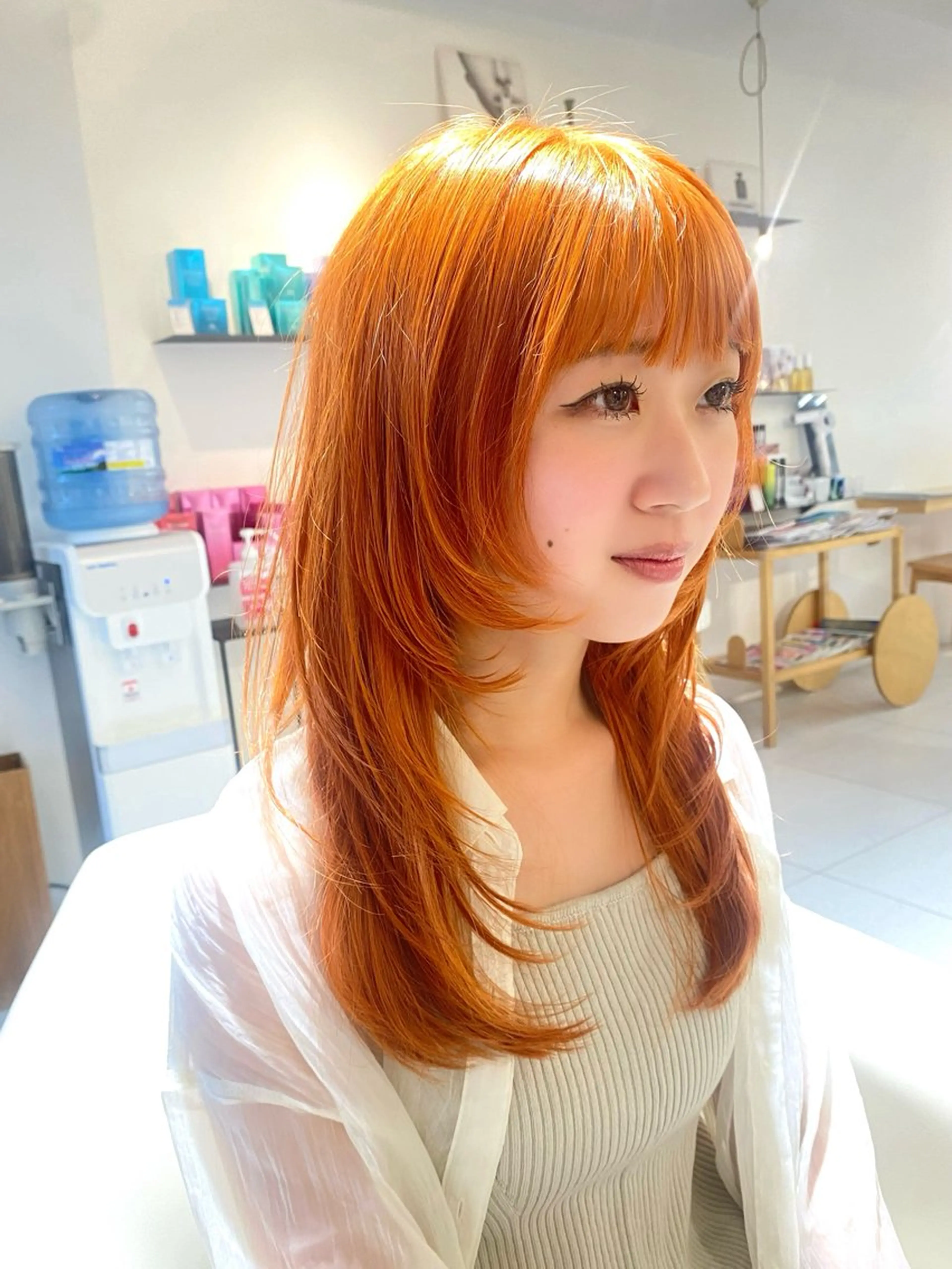 セミロング カラー カット ヘアカラー トリートメント 安永 涼のヘアスタイル