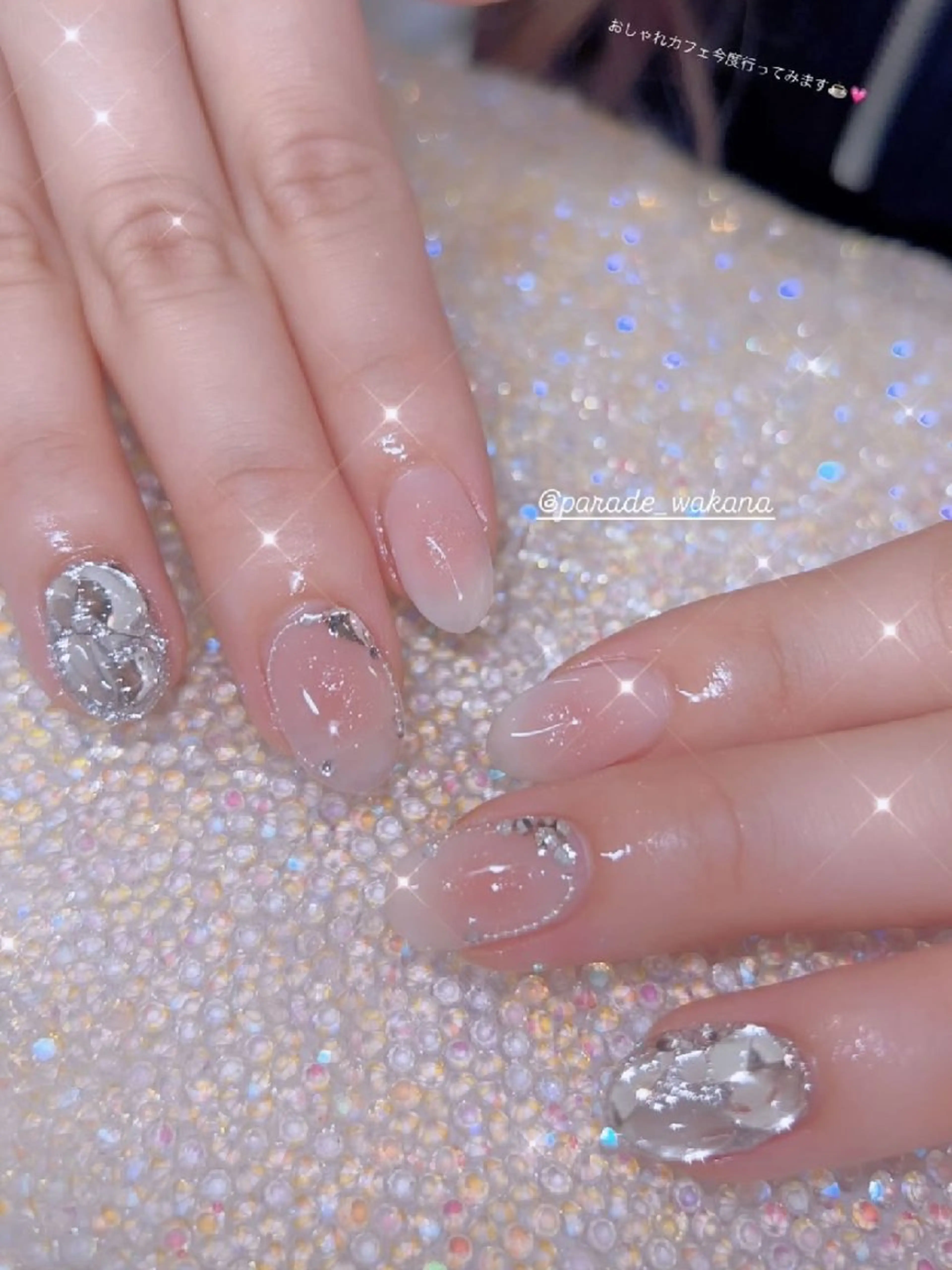 ネイル 長さ出し ジェルネイル 韓国ネイル マグネットネイル ニュアンスネイル ハンドネイル I LOVE ME  NAIL.｡.:*♡のネイルデザイン
