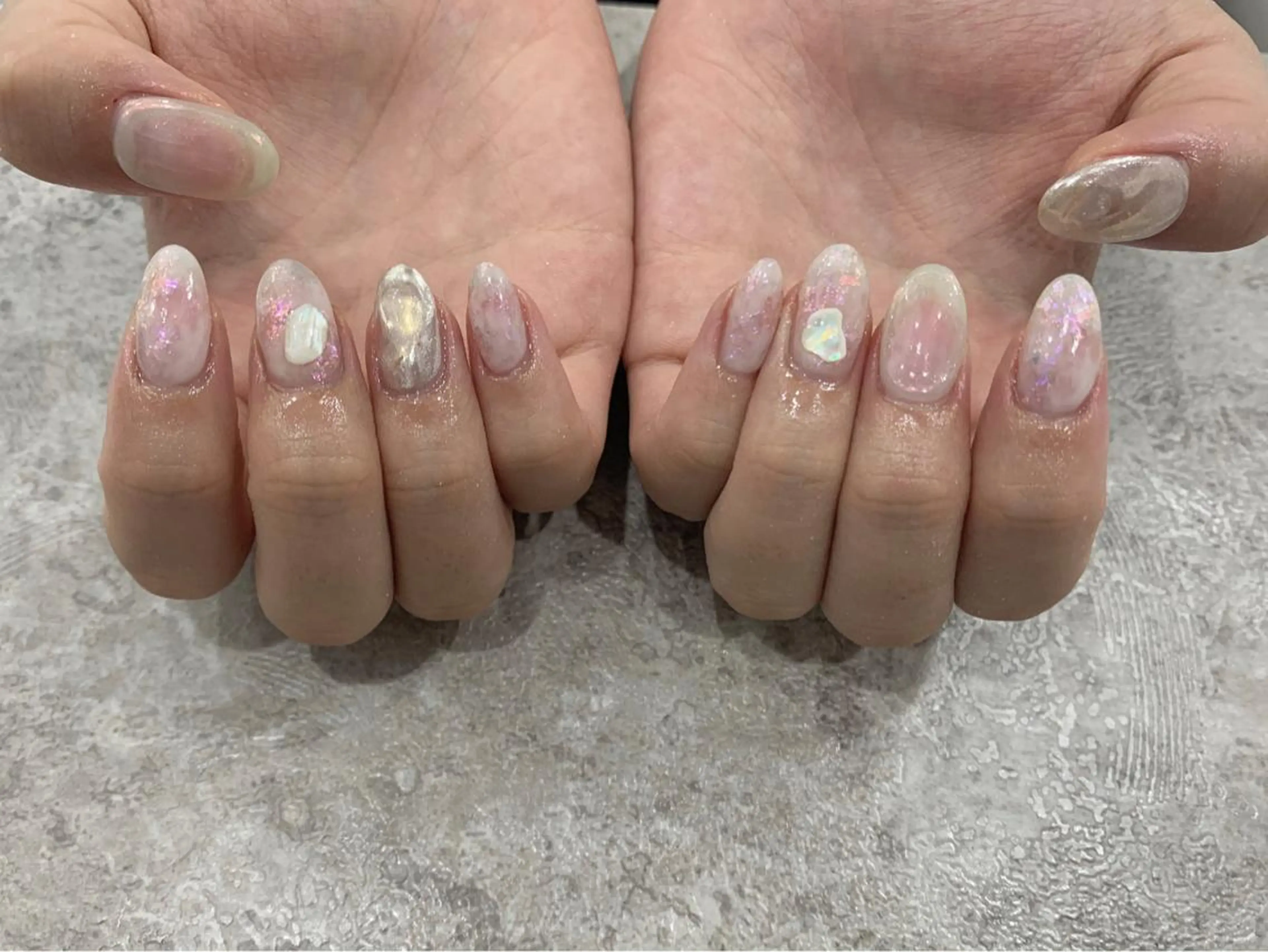 ロング カラー ネイル マツエク・マツパ クリアネイル ニュアンスネイル ハンドネイル 松井 亜由美のネイルデザイン