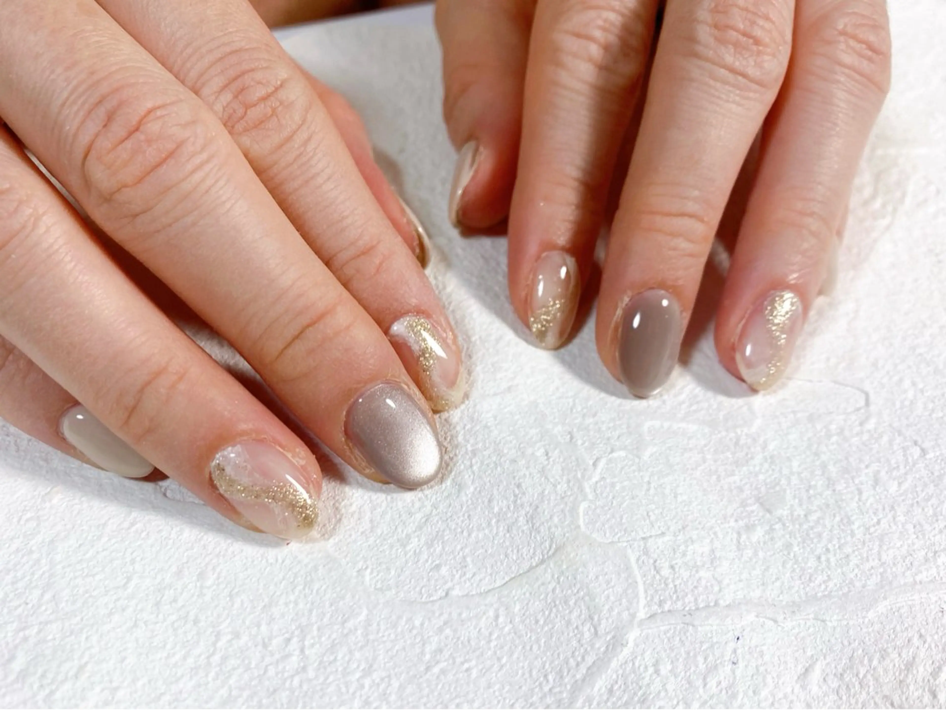 ネイル オーロラネイル フットネイル フレンチネイル ジェルネイル 韓国ネイル ハンドネイル kiki nail たまプラーザのネイルデザイン