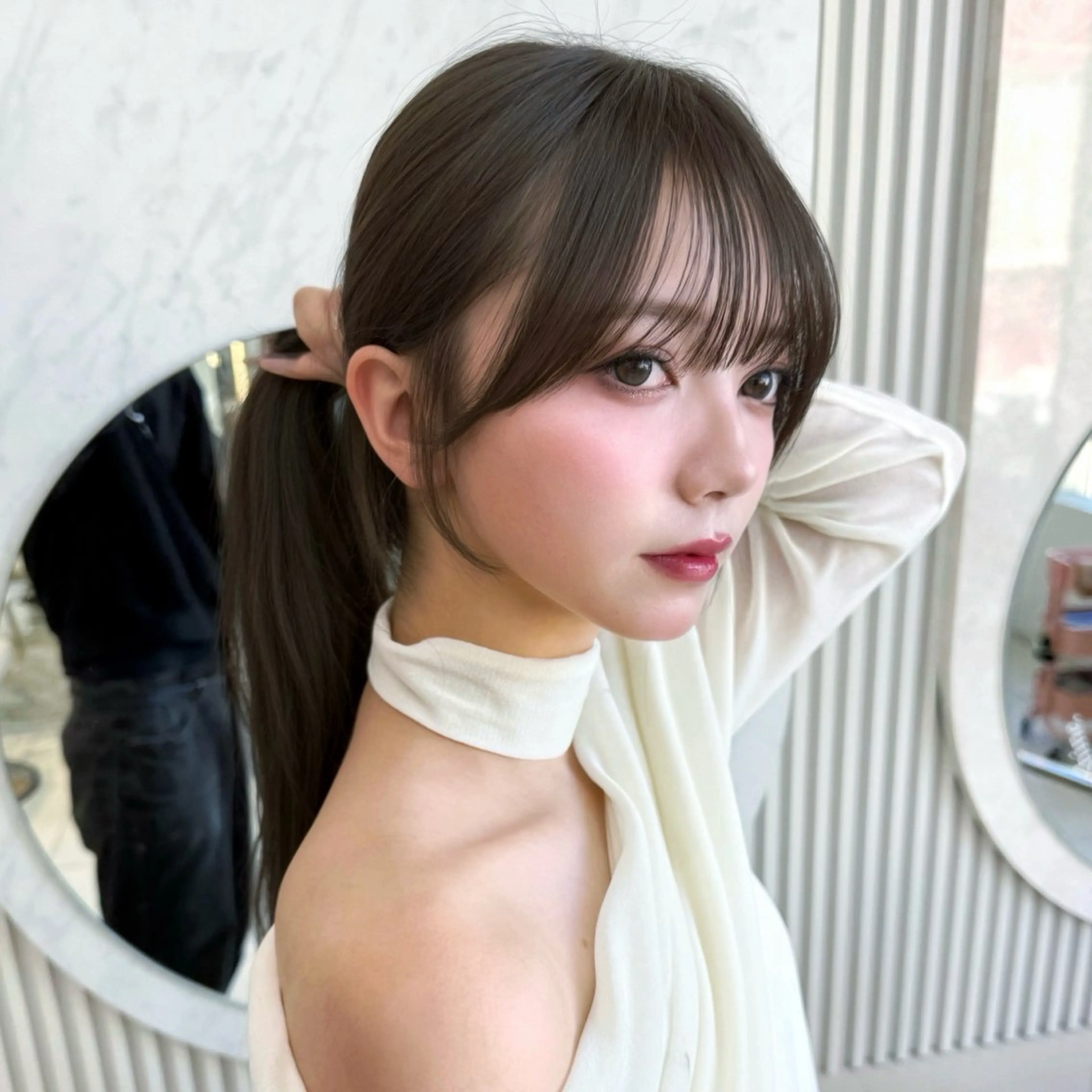 ミディアム カット トリートメント 結べるレイヤー/ ミディアム/島田 佑のヘアスタイル