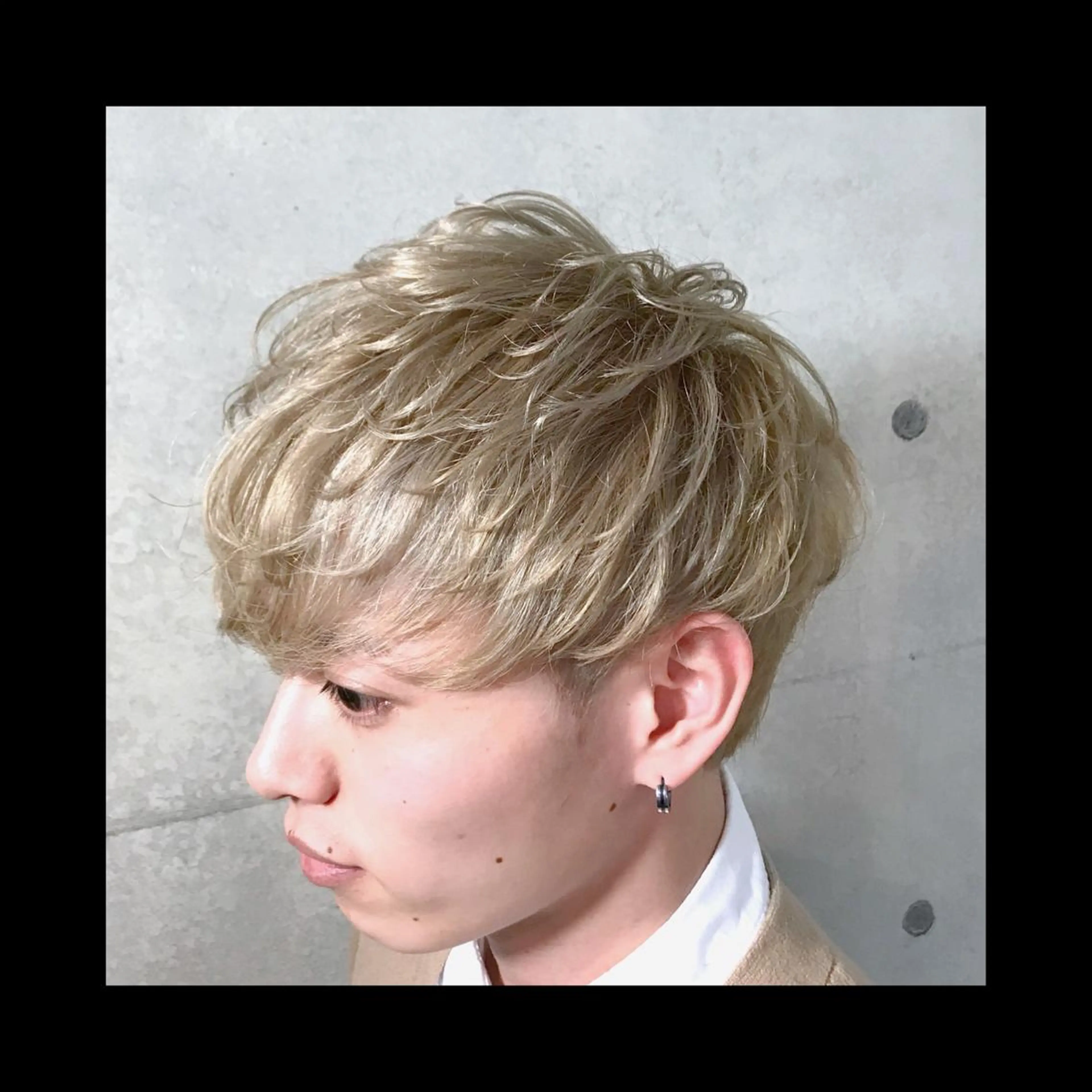 ショート カラー メンズ カット ヘアセット 及川シゲル 髪質改善講師のヘアスタイル