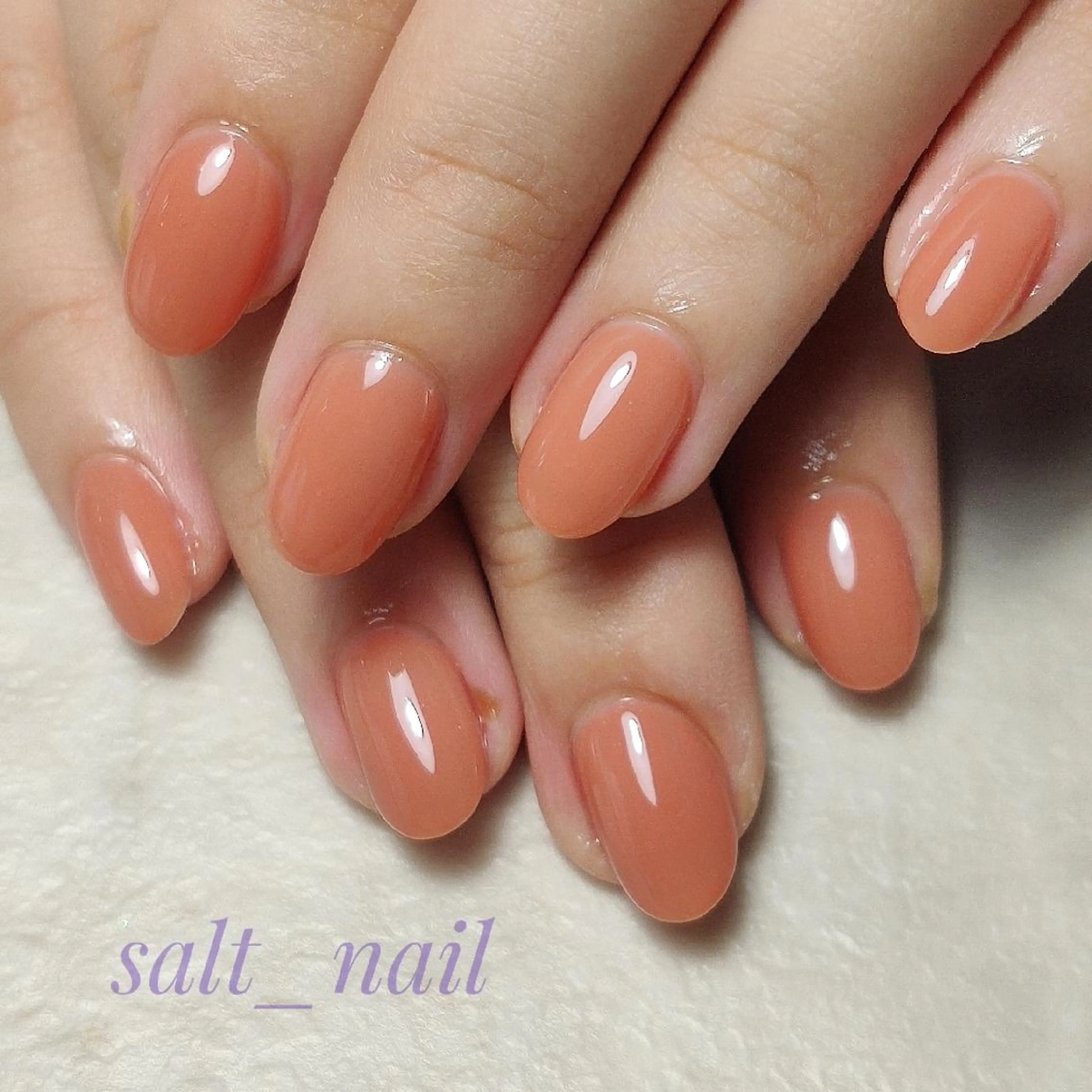 ネイル オレンジ ハンドネイル 個人サロン saltnailのネイルデザイン