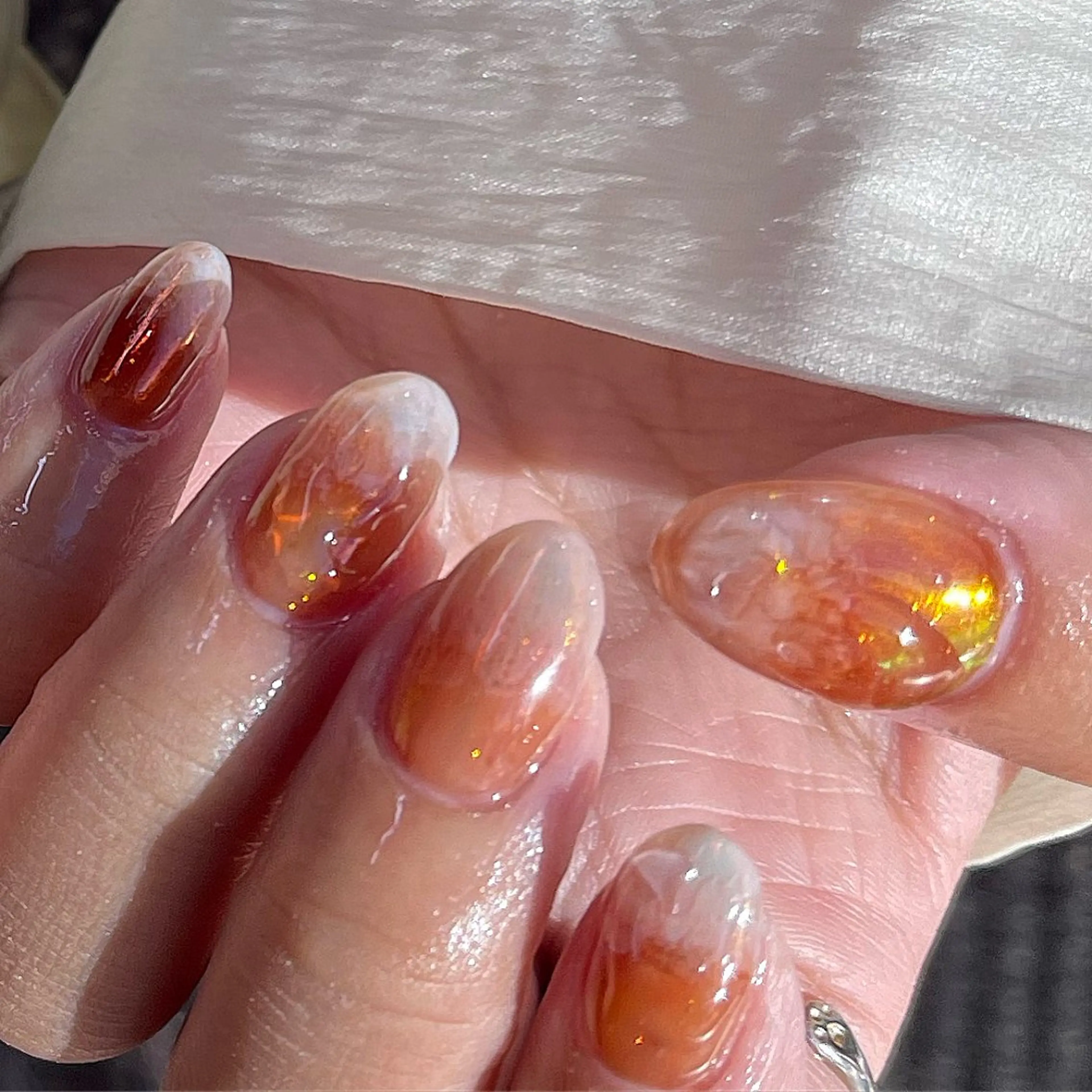 ネイル フレンチネイル マグネットネイル ニュアンスネイル ワンカラーネイル ハンドネイル GRANDE大須 Cecil💜のネイルデザイン