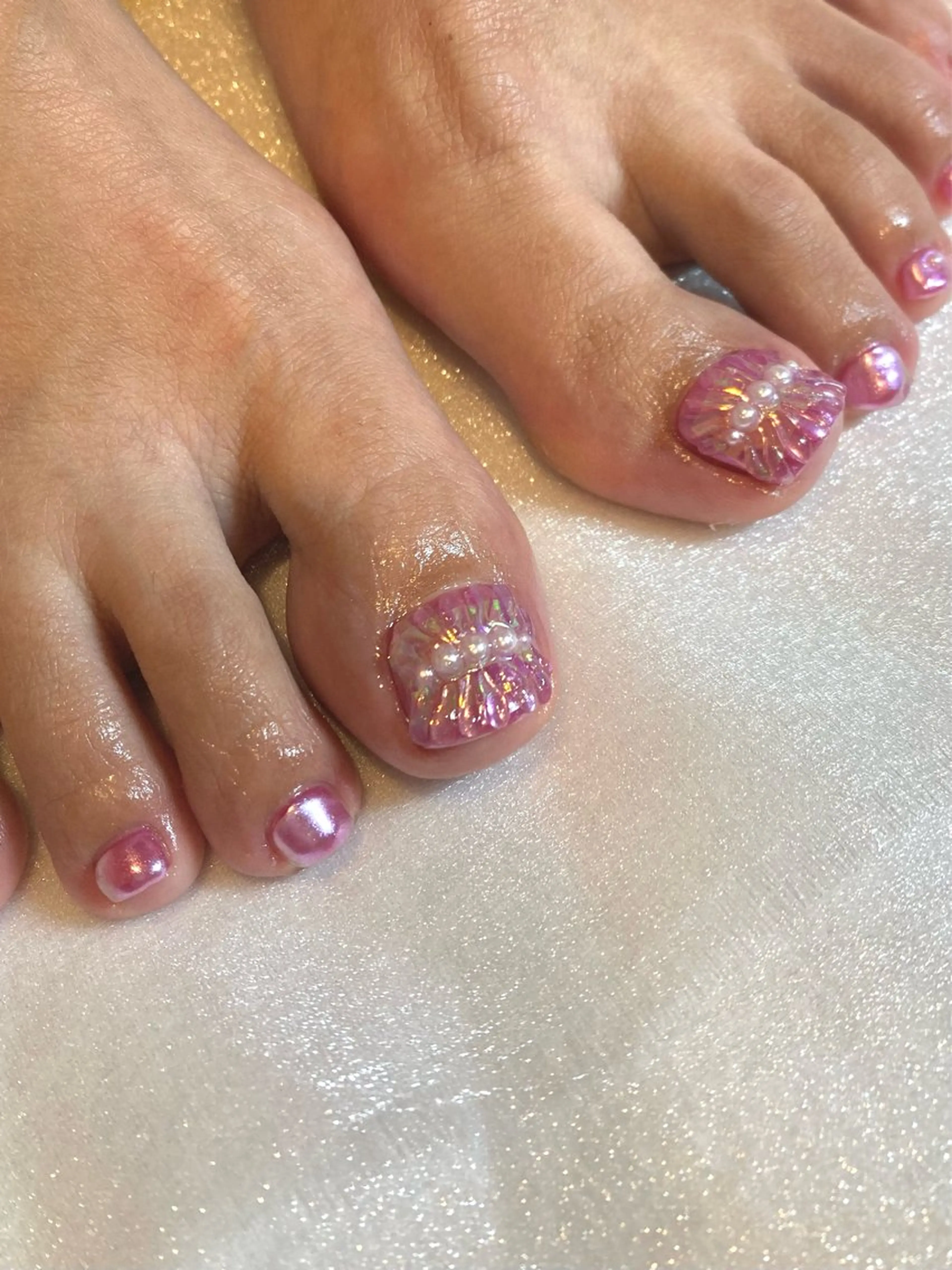 ネイル フットネイル 氷ネイル・うるうるネイル nail atelier  new moon所属・new moon 森のネイルデザイン