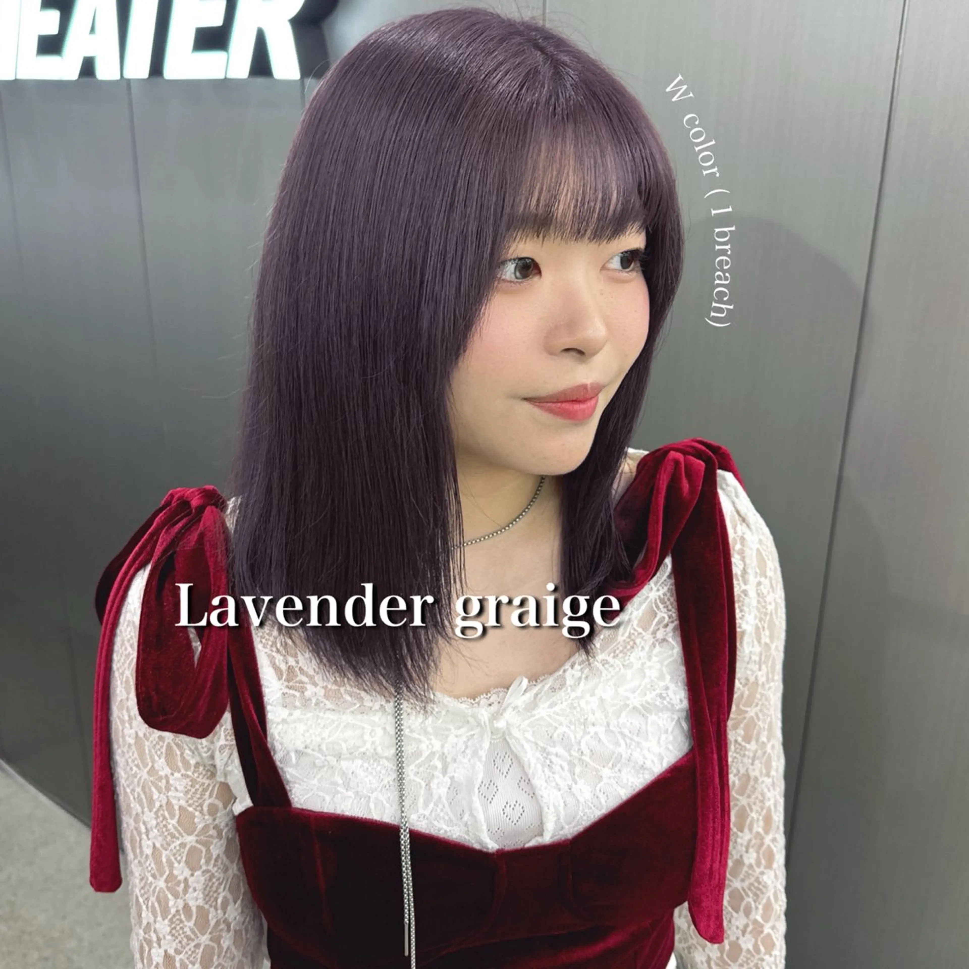 ミディアム カラー ヘアカラー 暗髪🩶ラベンダー/ ブルー/ユウナ🤍のヘアスタイル